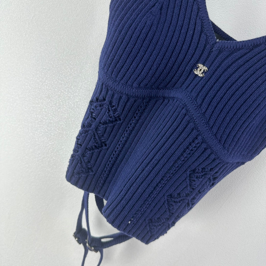 Chanel 2026 Hollow-out Knit Camisole Cotton Polyamide 366049