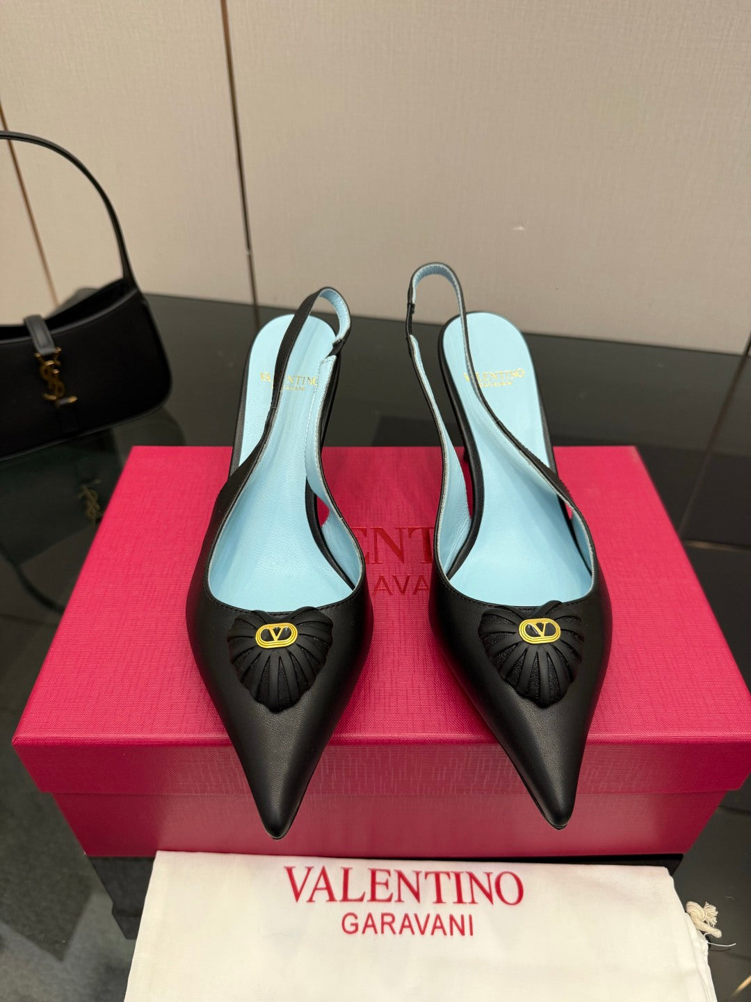 VT 26s Heart-Shaped Slingback 80 Blue Sheepskin