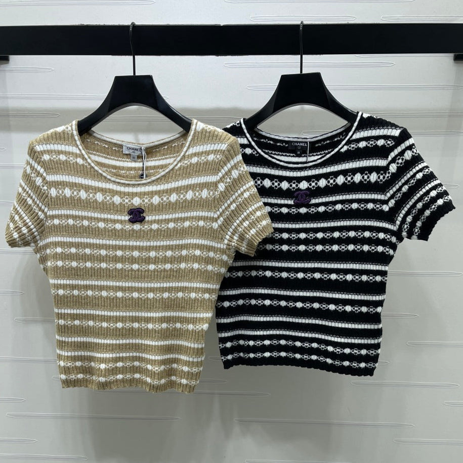 Chanel 2026 Crochet Knit Short Sleeve Cotton Polyamide 380684