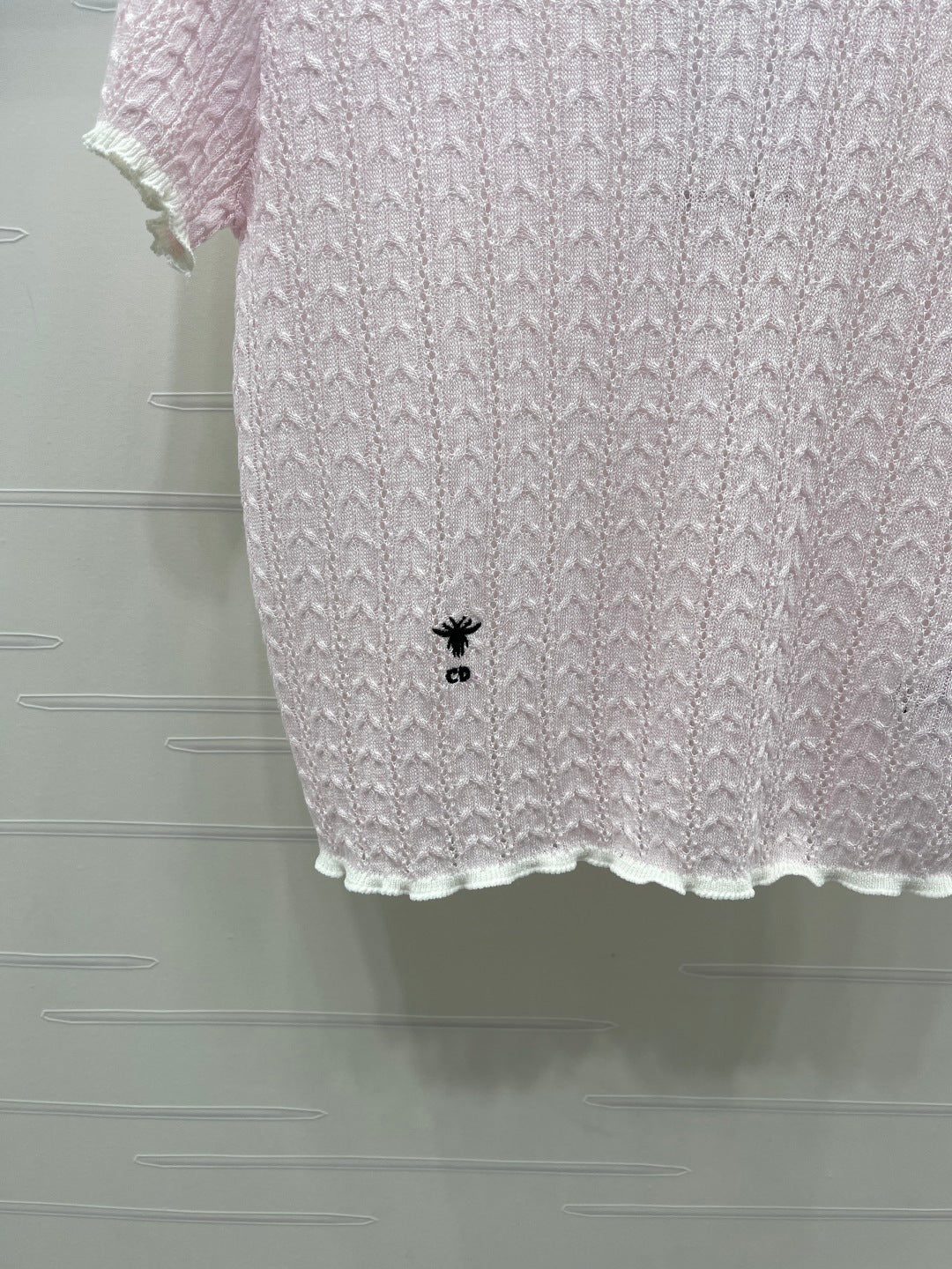 Dior 2026 Cable Knit Textured Short-Sleeve T-Shirt Wool 48244