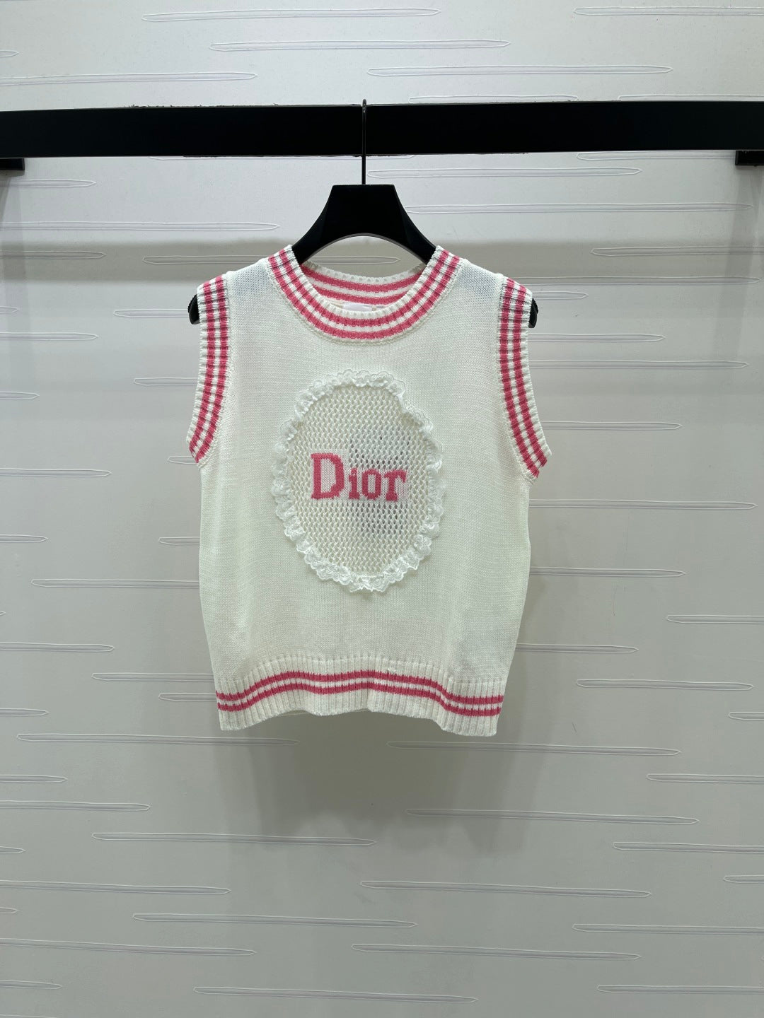 Dior 2026 Embroidered Knit Vest Cotton Wool 380824