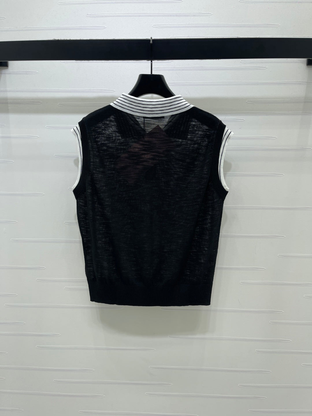 Miumiu 2026 Vest With Striped Collar Wool Cashmere 398053