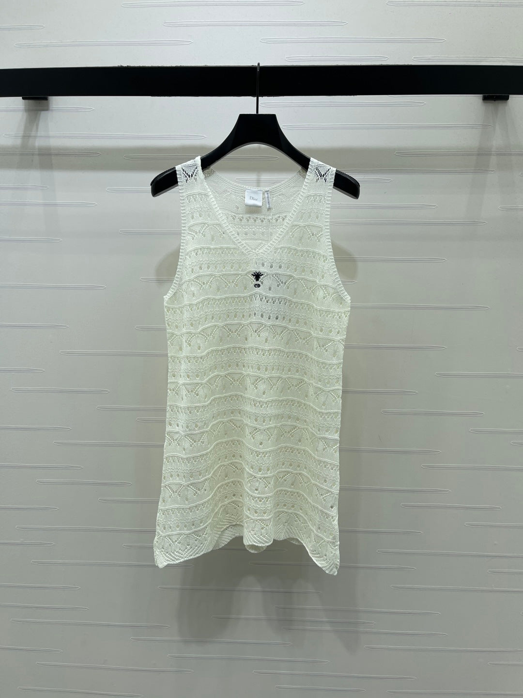 Dior 2026 Hollow-out Long Knitted Vest Dress Cotton 517619