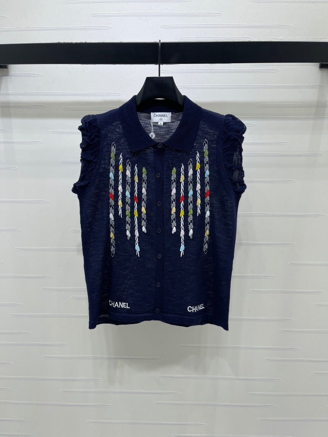 Chanel 2026 Ruffled Knitted Vest Viscose 397427