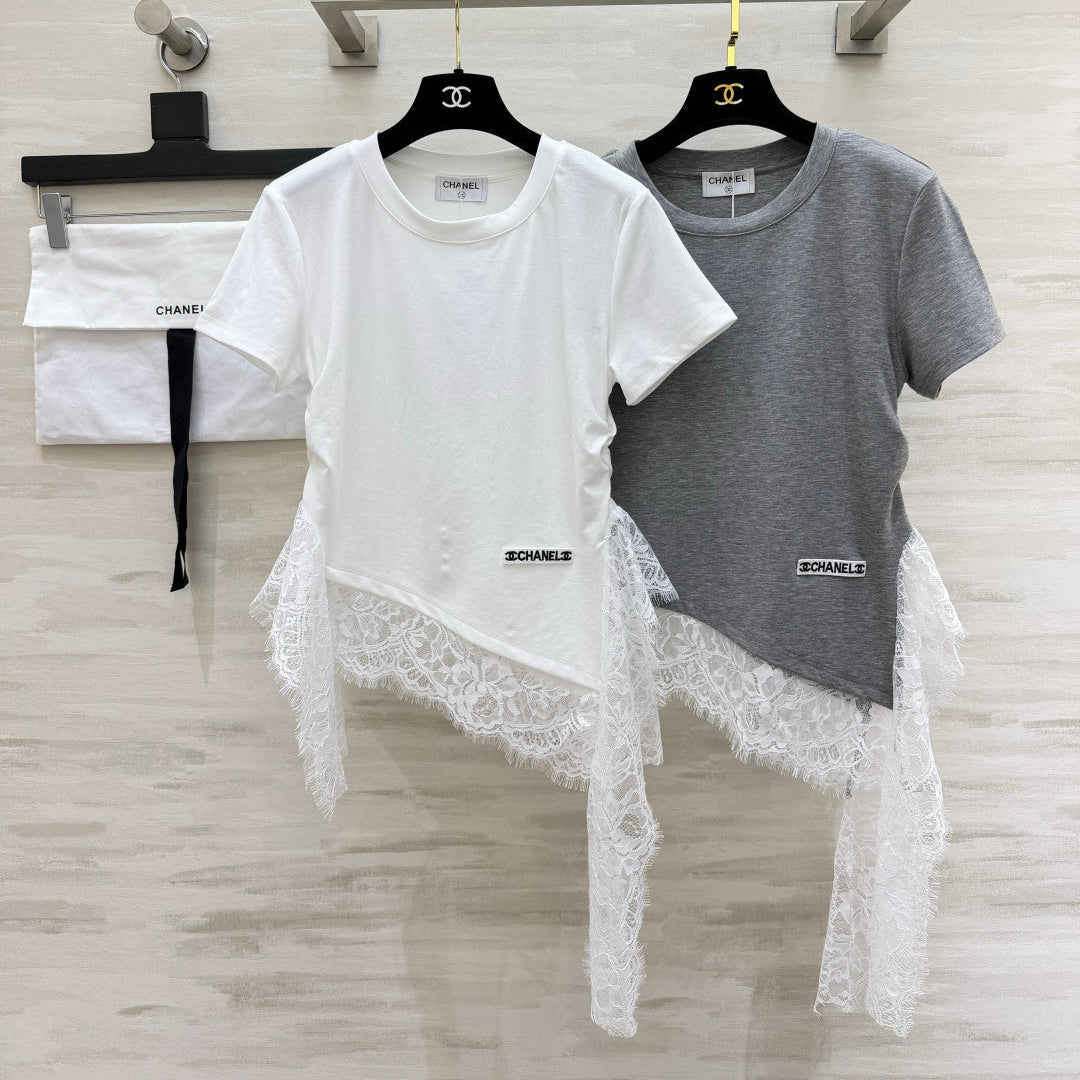 Chanel 2026 Lace Trim Shirt Cotton 398780