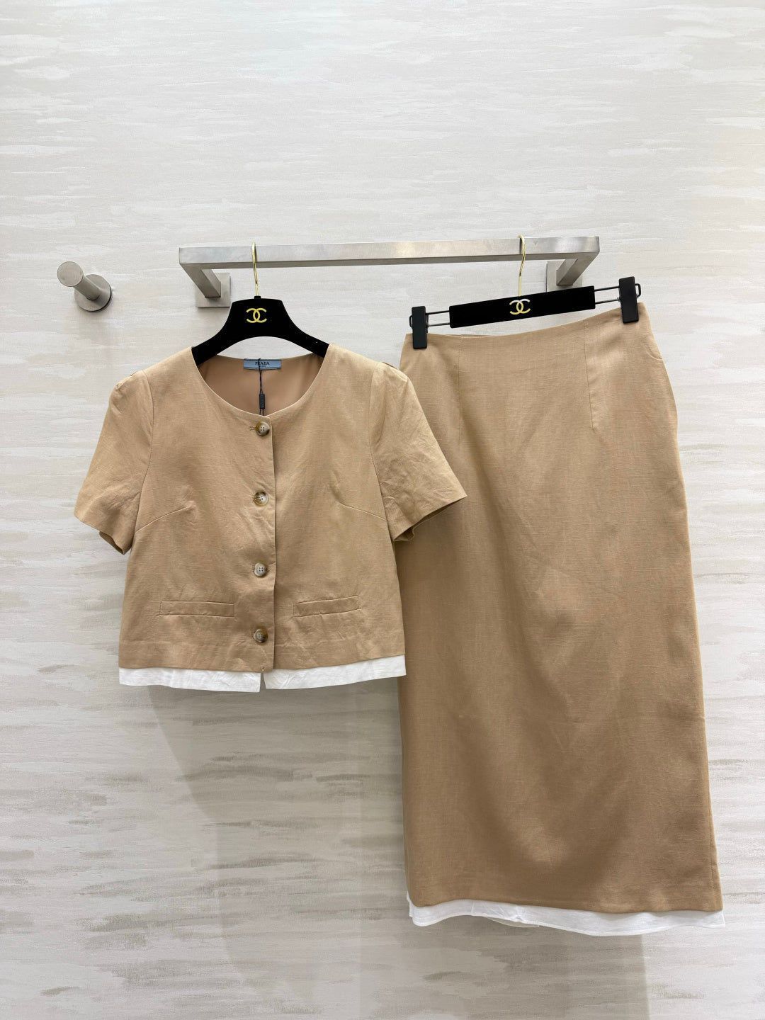 Prada 2026 Shirt And Midi Skirt Set Cotton 403370