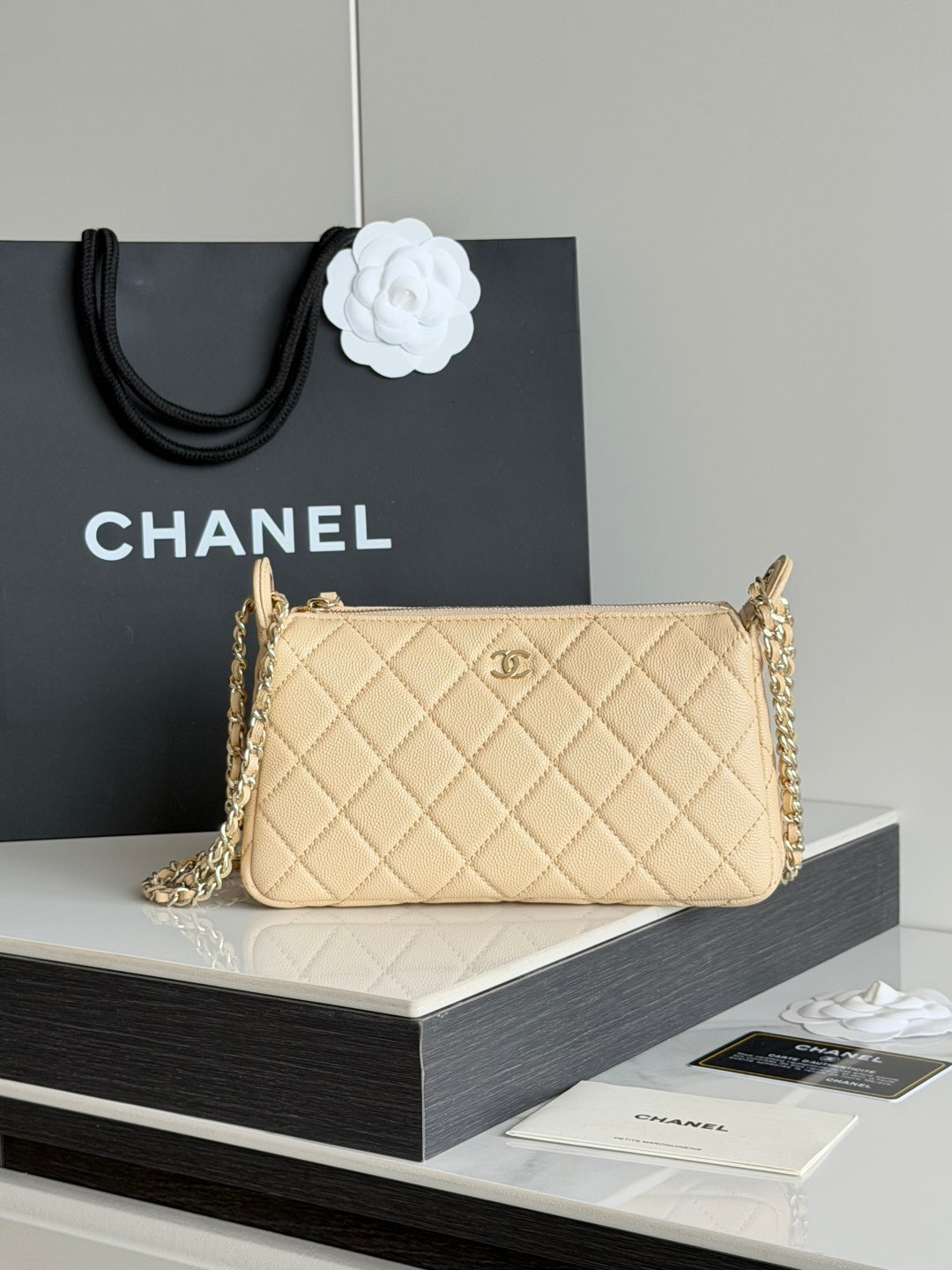Chanel 2026 Clutch with Chain 21cm Caviar Leather