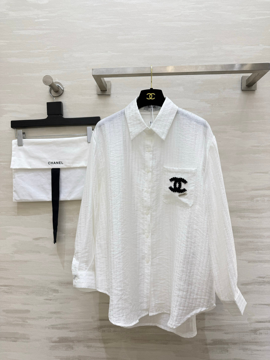 Chanel 2026 Shirt White and Yellow Cotton 408318