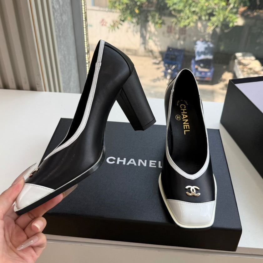 Chanel 2026 Two-Tone Pumps 80mm Leather 197190