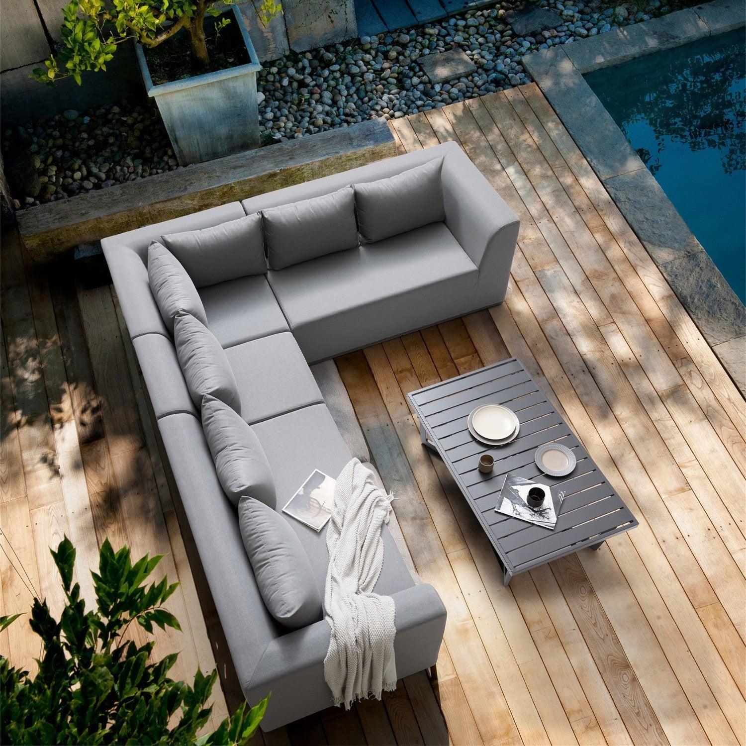 DekoLiving COP30001 Ficarazzi Outdoor Sofa Set & Coffee Table