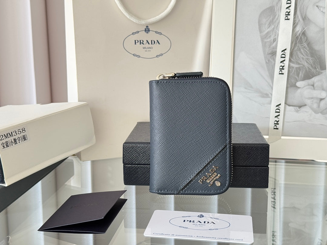 Prada 2026 Wallet 10cm Calfskin With Meta Logo