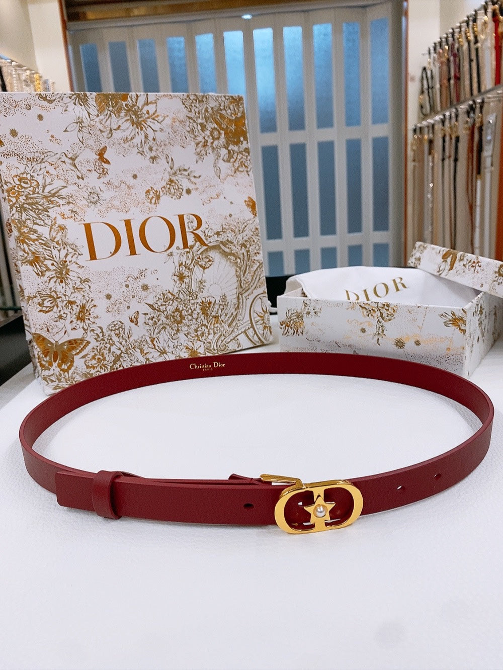 Dior Lucky 30 Montaigne Star CD Belt Cowhide 186319