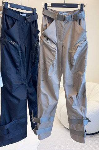 CD 25 Belt Pant Black and Beige Nylon Polyester
