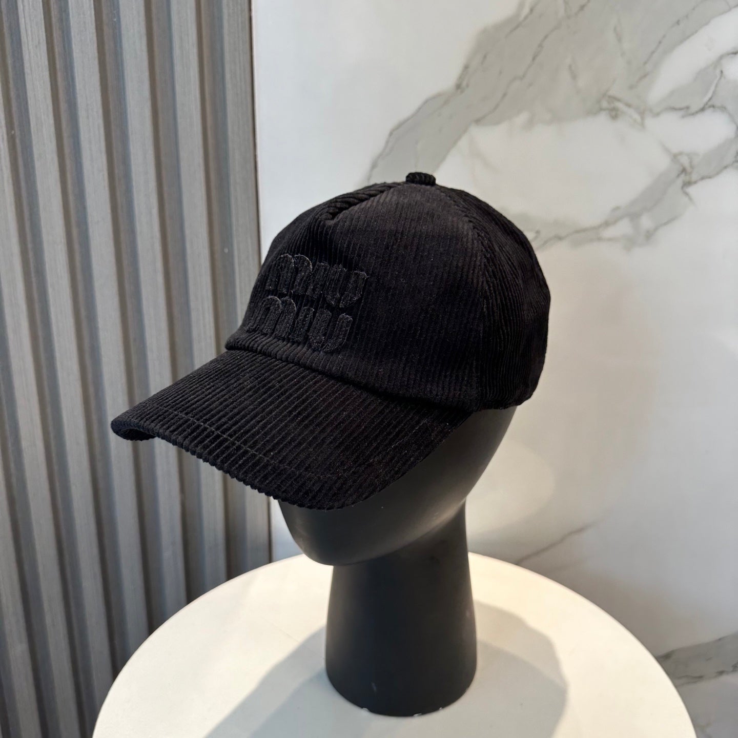 Miumiu Logo Corduroy Hat 211737