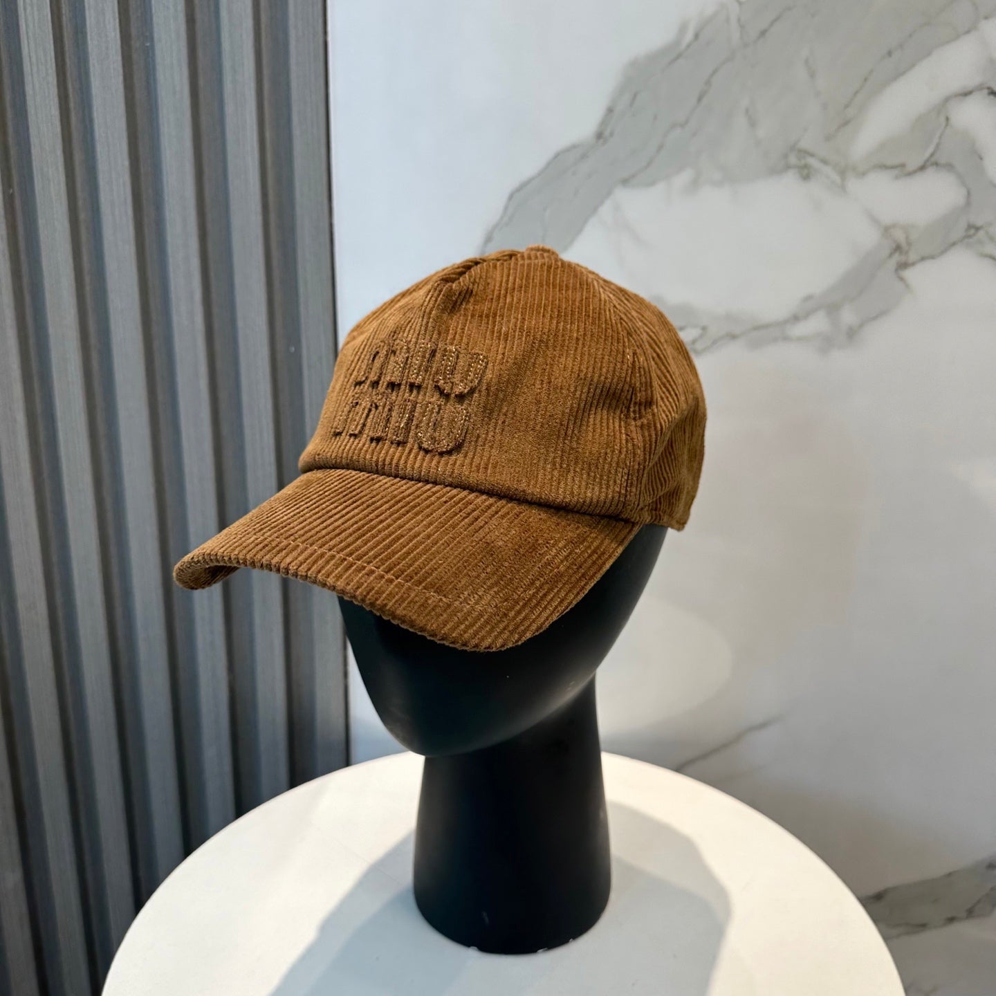 Miumiu Logo Corduroy Hat 211737