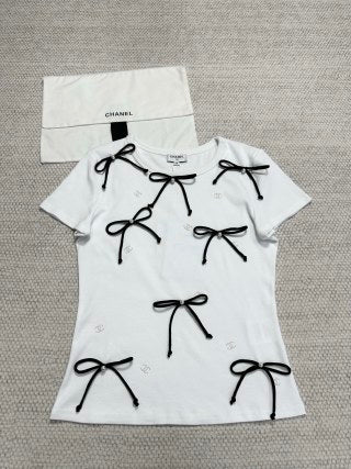 CC 25 Bow Knitted T-shirt Cotton