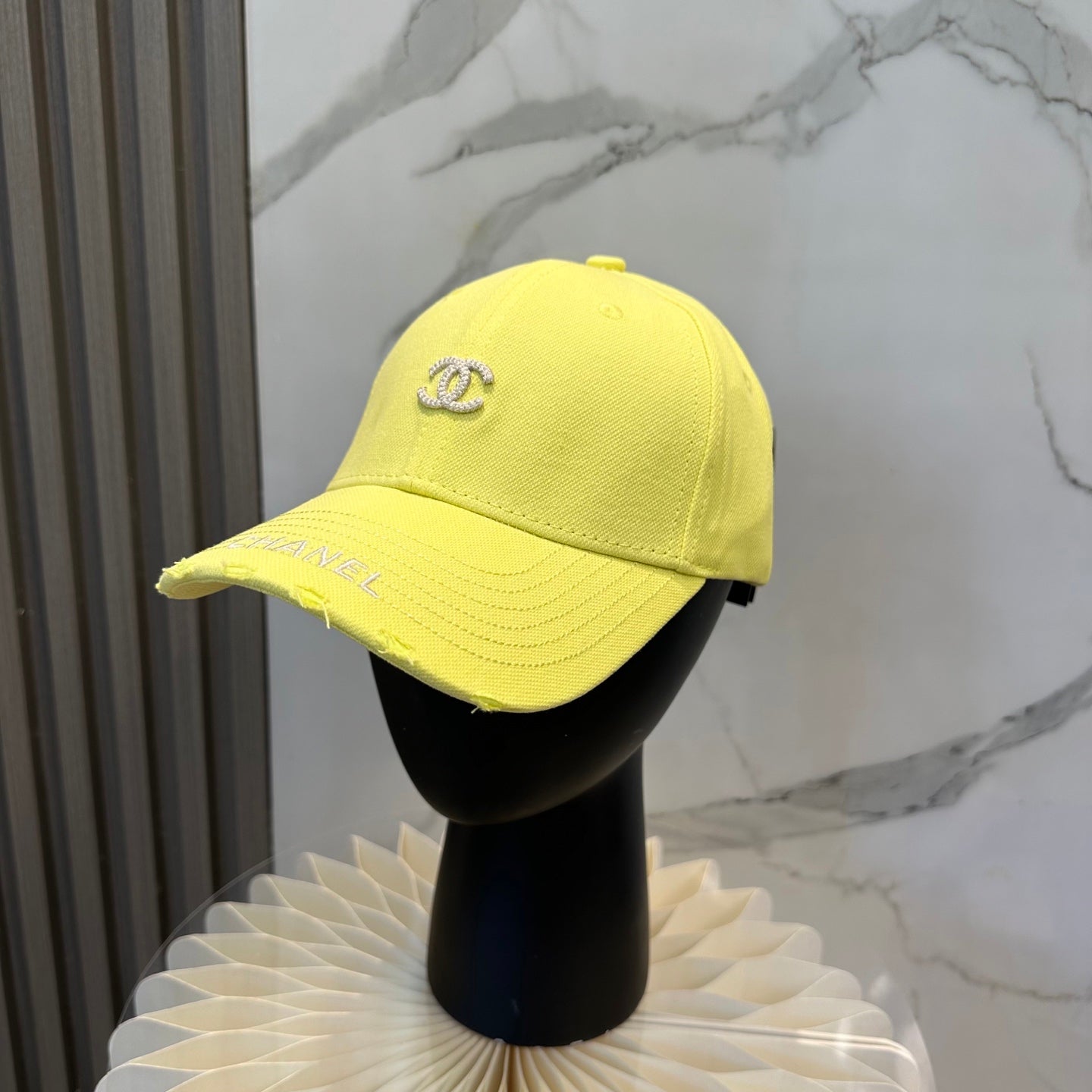 Chanel Embroidered Logo Baseball Cap Multicolor Cotton 237390
