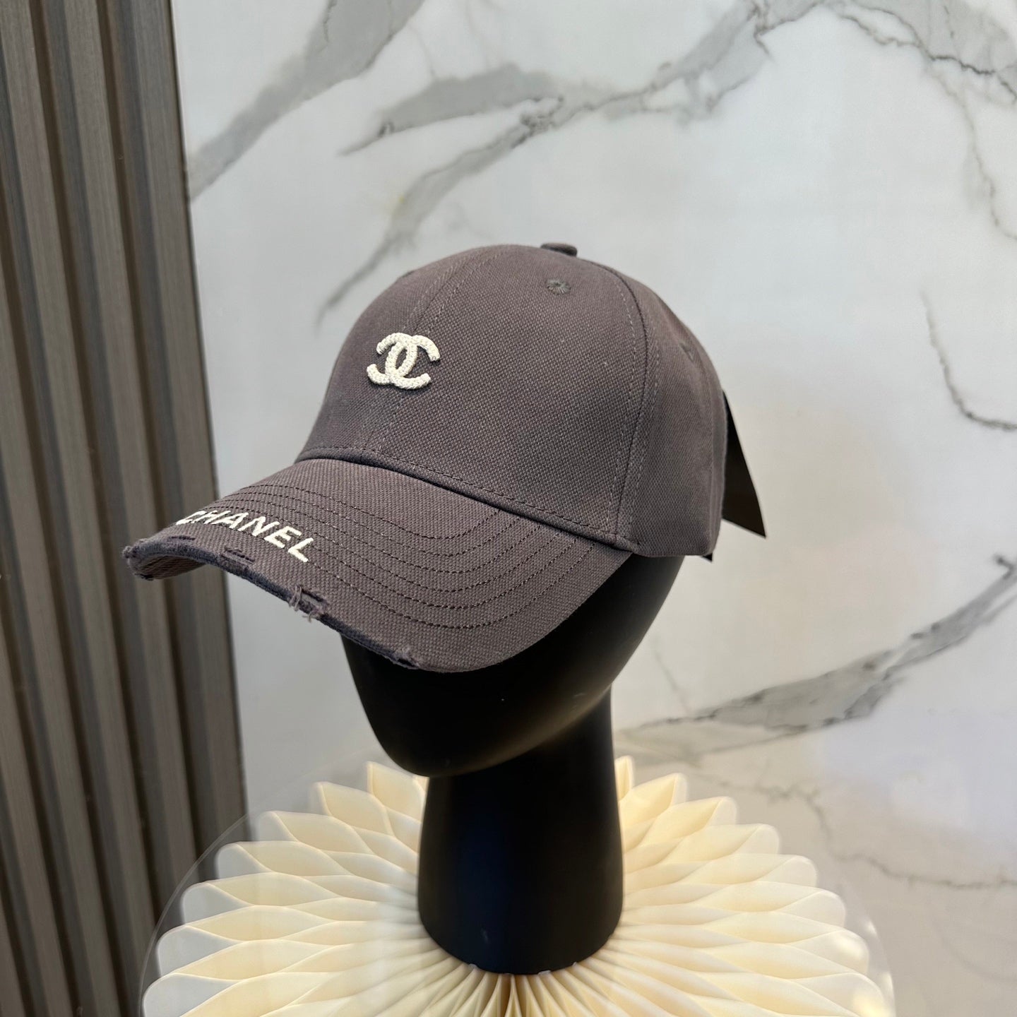 Chanel Embroidered Logo Baseball Cap Cotton 237396