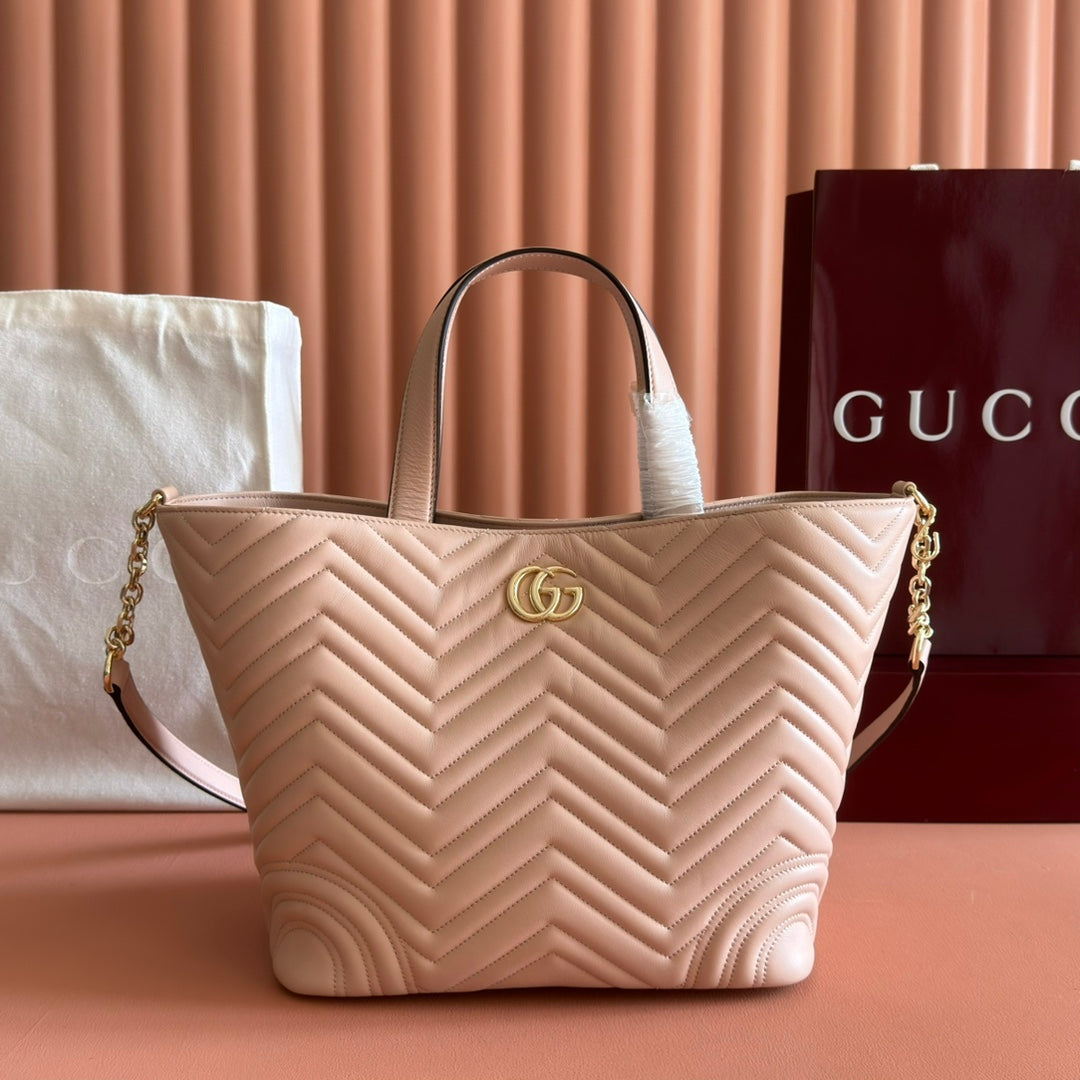 GG 2025 Marmont Tote Bag Pink Sheepskin