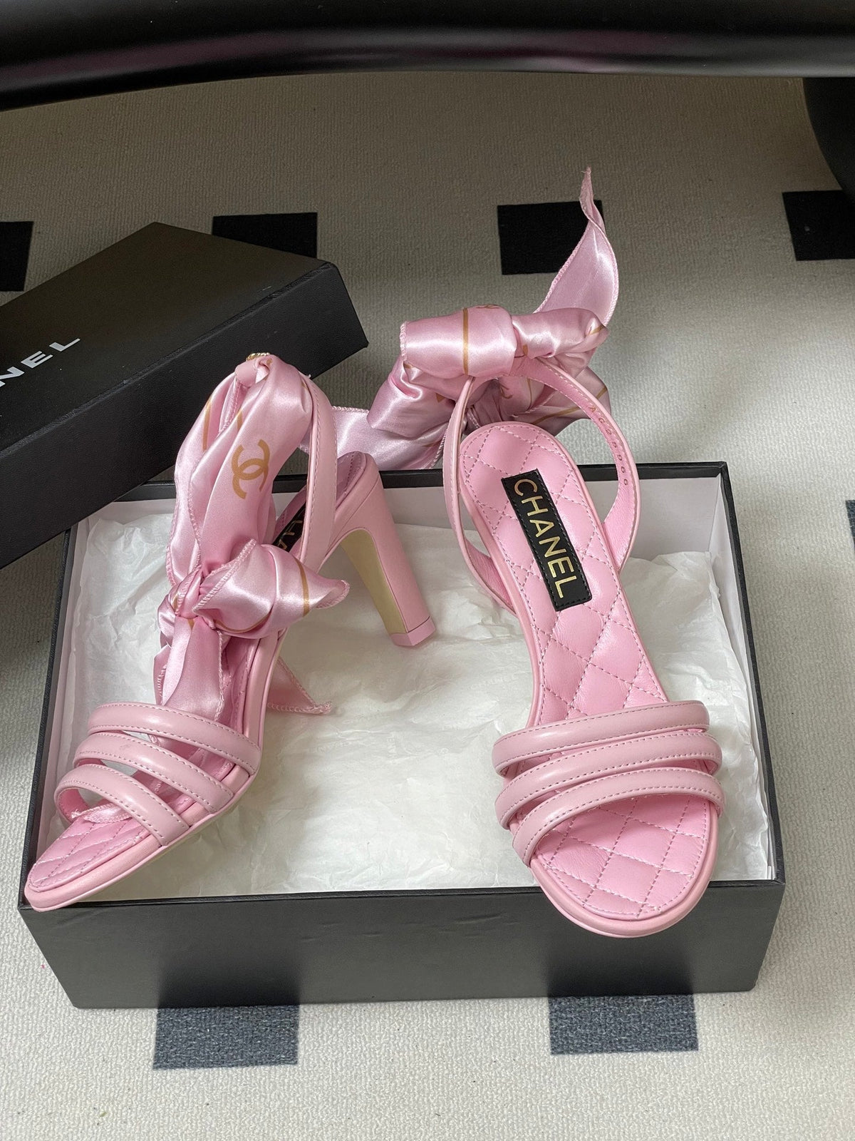 CC 26 Quilted Sandal 70mm With Scarf Sheepskin