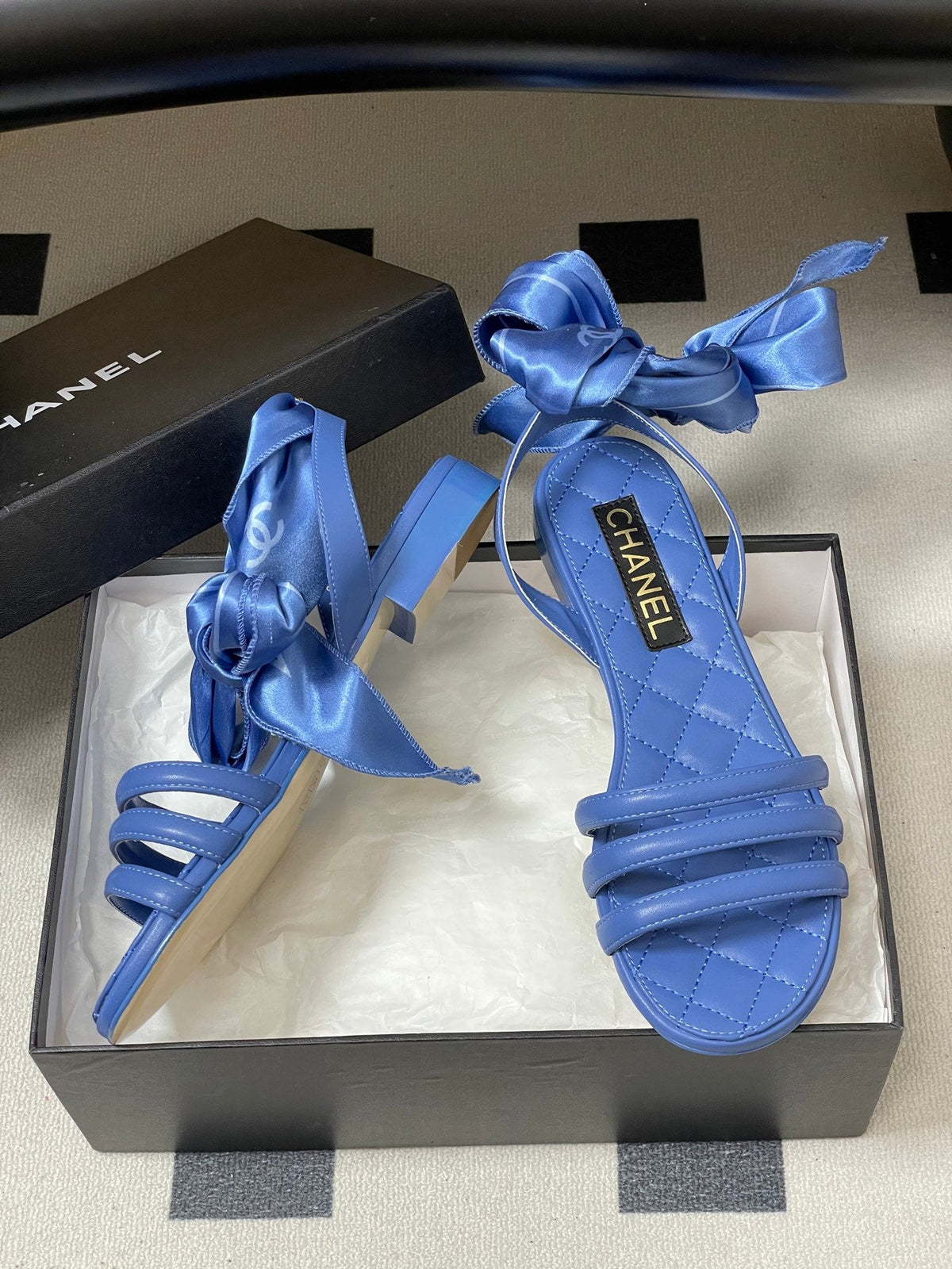CC 26 Quilted Sandal 10mm With Scarf Sheepskin