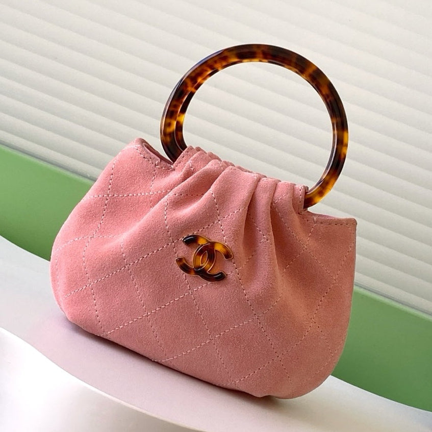 Chanel 2026 Mini Pouch 12cm Tortoiseshell Suede Effect Plexi
