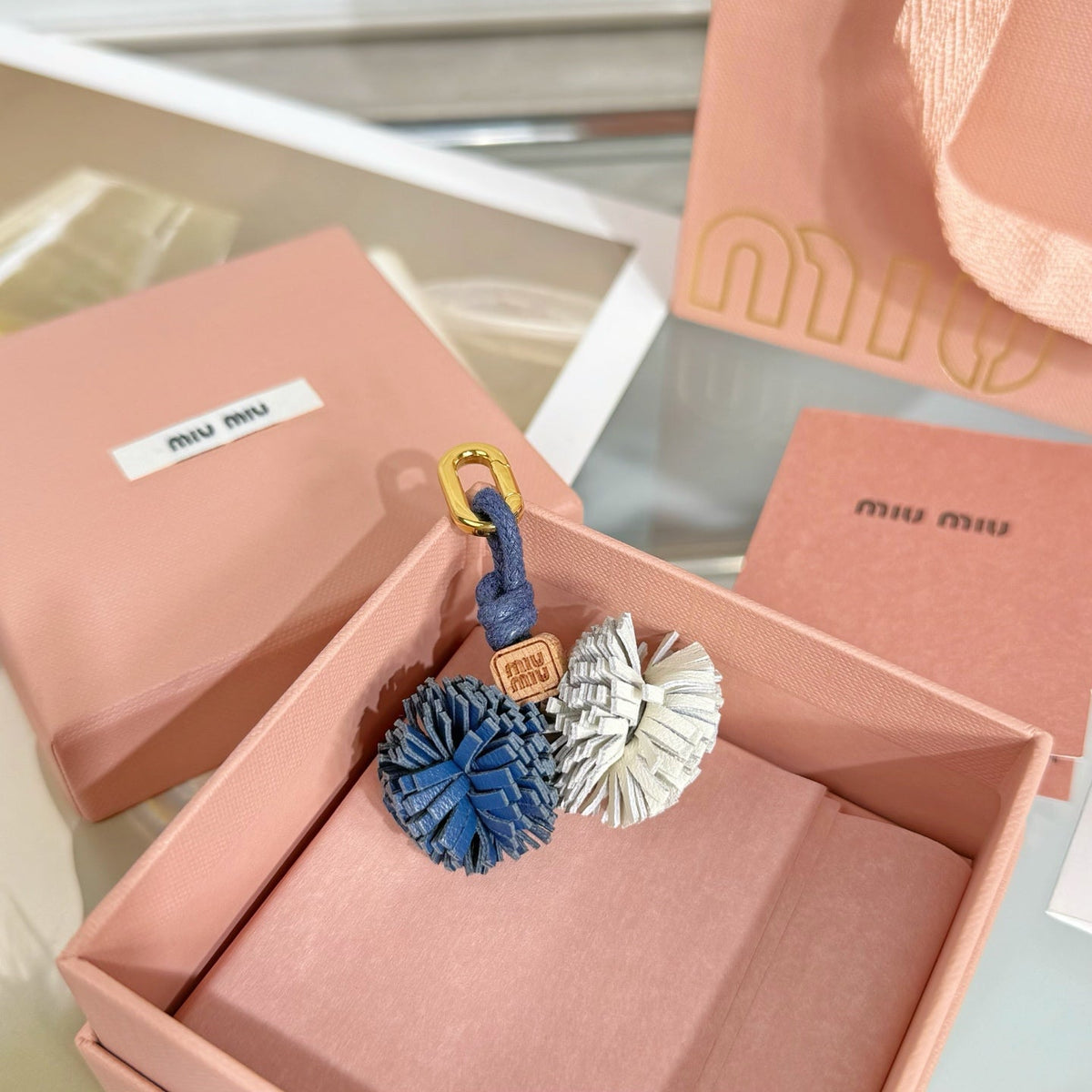 Miu Miu Leather Microtrik Bag Charm