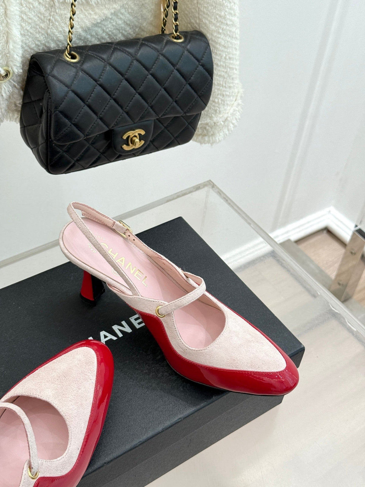 Chanel 2026 Two-Tone Slingback 70mm Suede Leather 671567