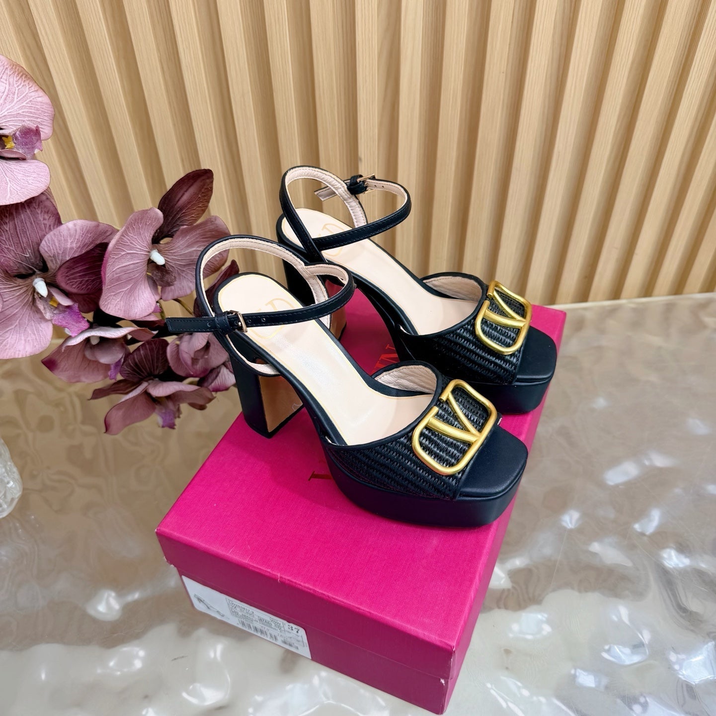 VT 26s Platform Sandals 110 Woven Fabric Cowhide 702268