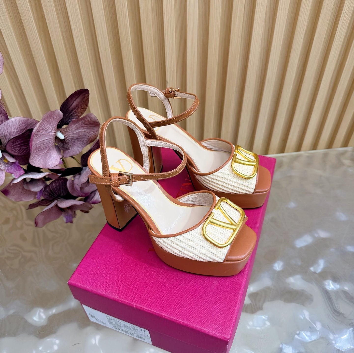 VT 26s Platform Sandals 110 Woven Fabric Cowhide 702268