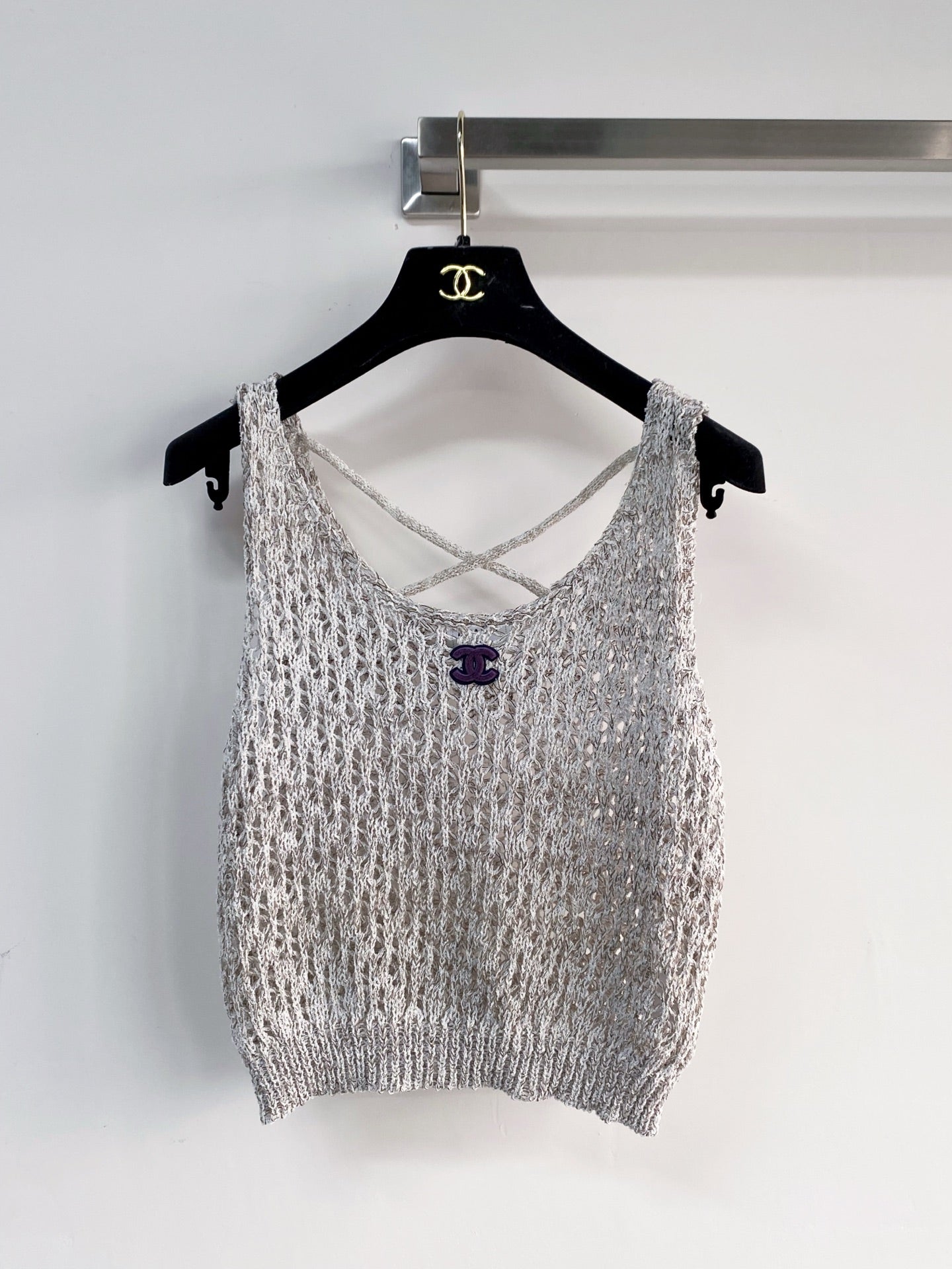 Chanel 2026 Vest Pink and Gray Wool Cashmere 166789