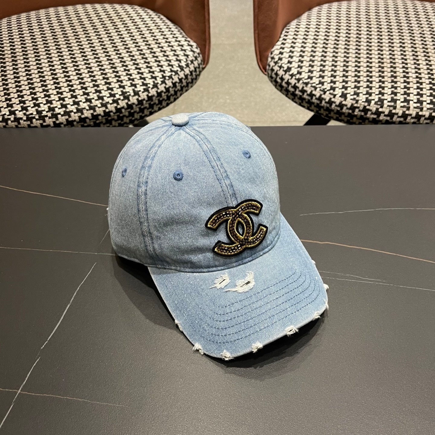Chanel Denim Baseball Hat 211595