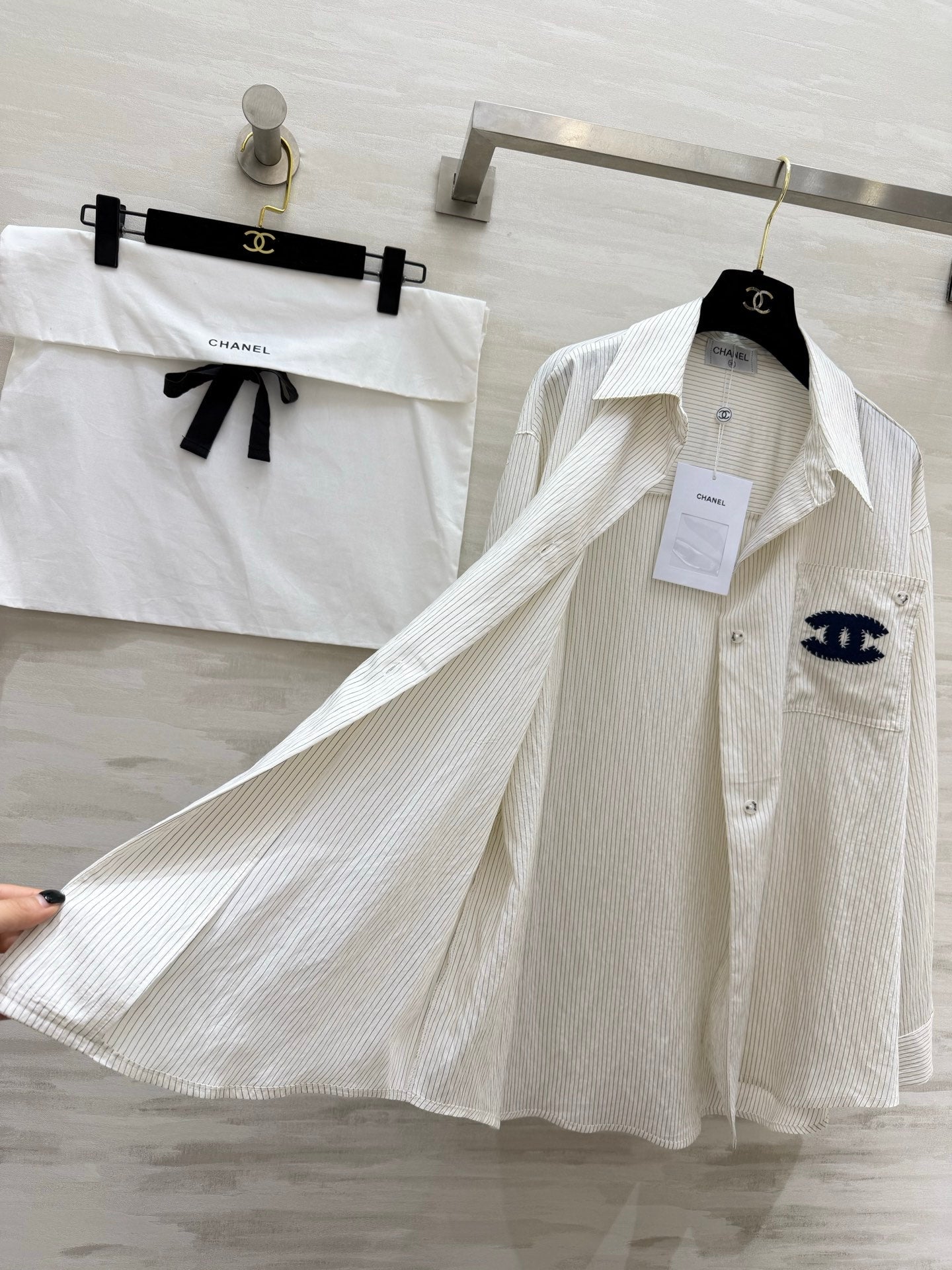 Chanel 2026 Striped Shirt Cotton 224355