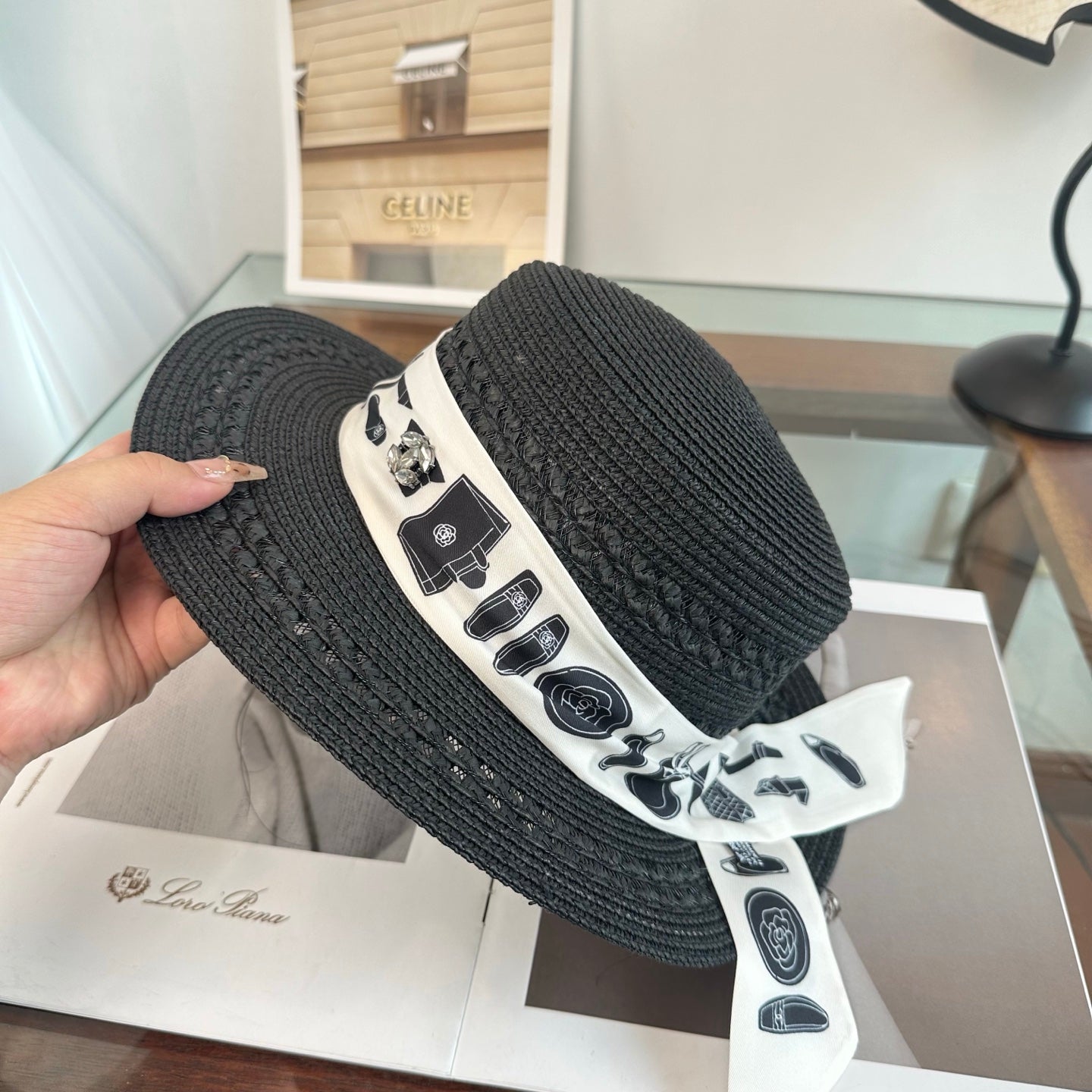 Chanel Flat Top Straw Hat 294945