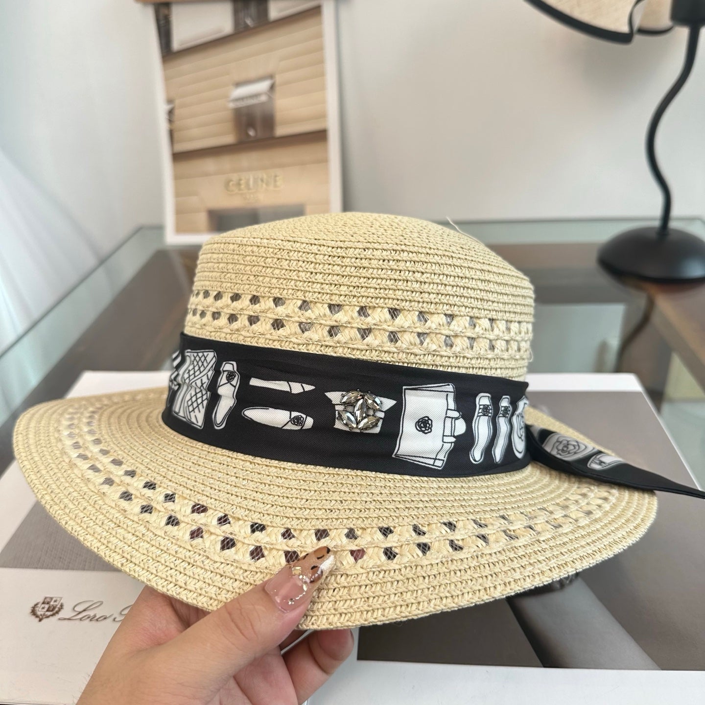 Chanel Flat Top Straw Hat 294945