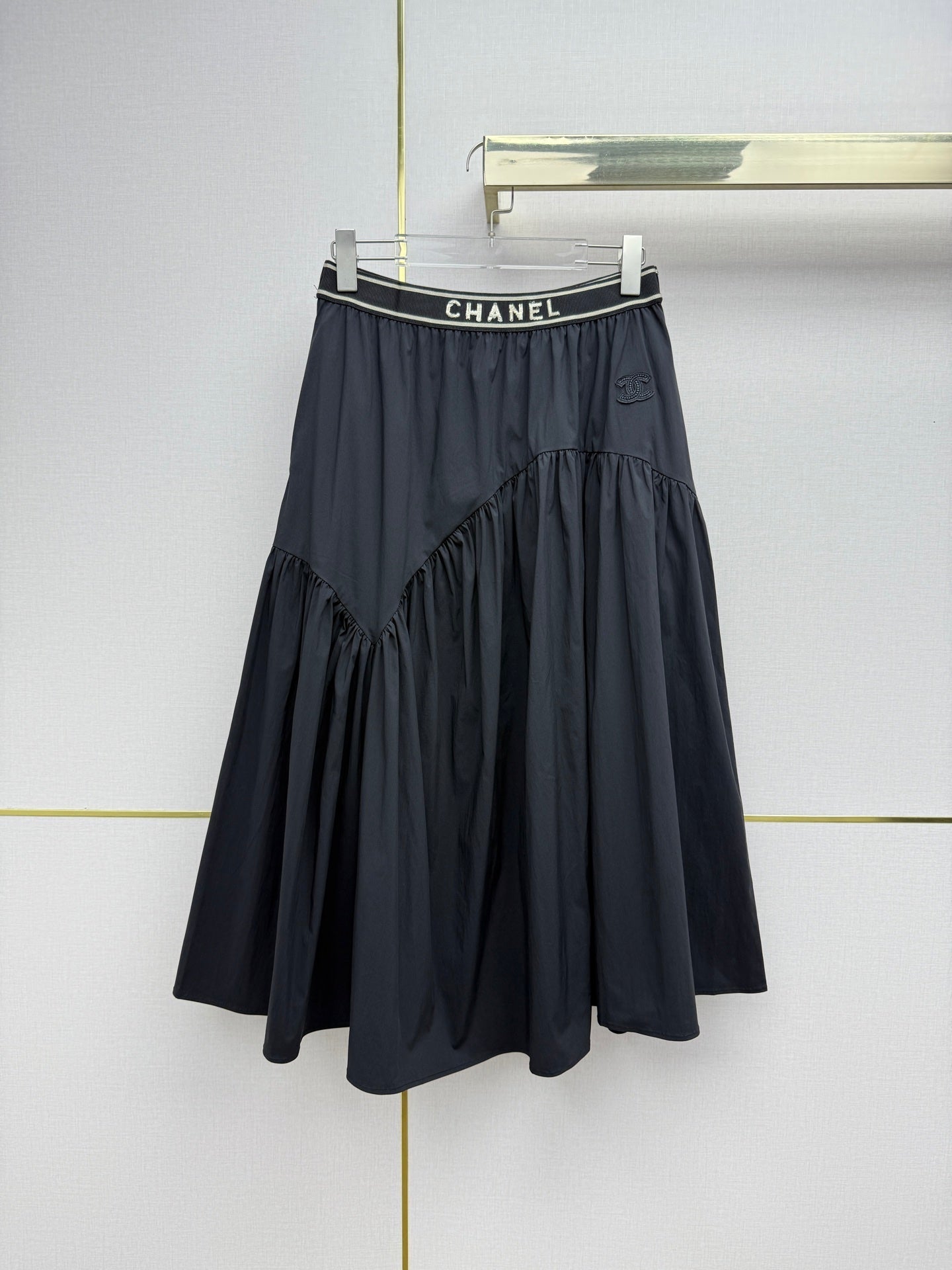 Chanel 2026 Elastic Waistband With Brand Midi Skirt Cotton 367700