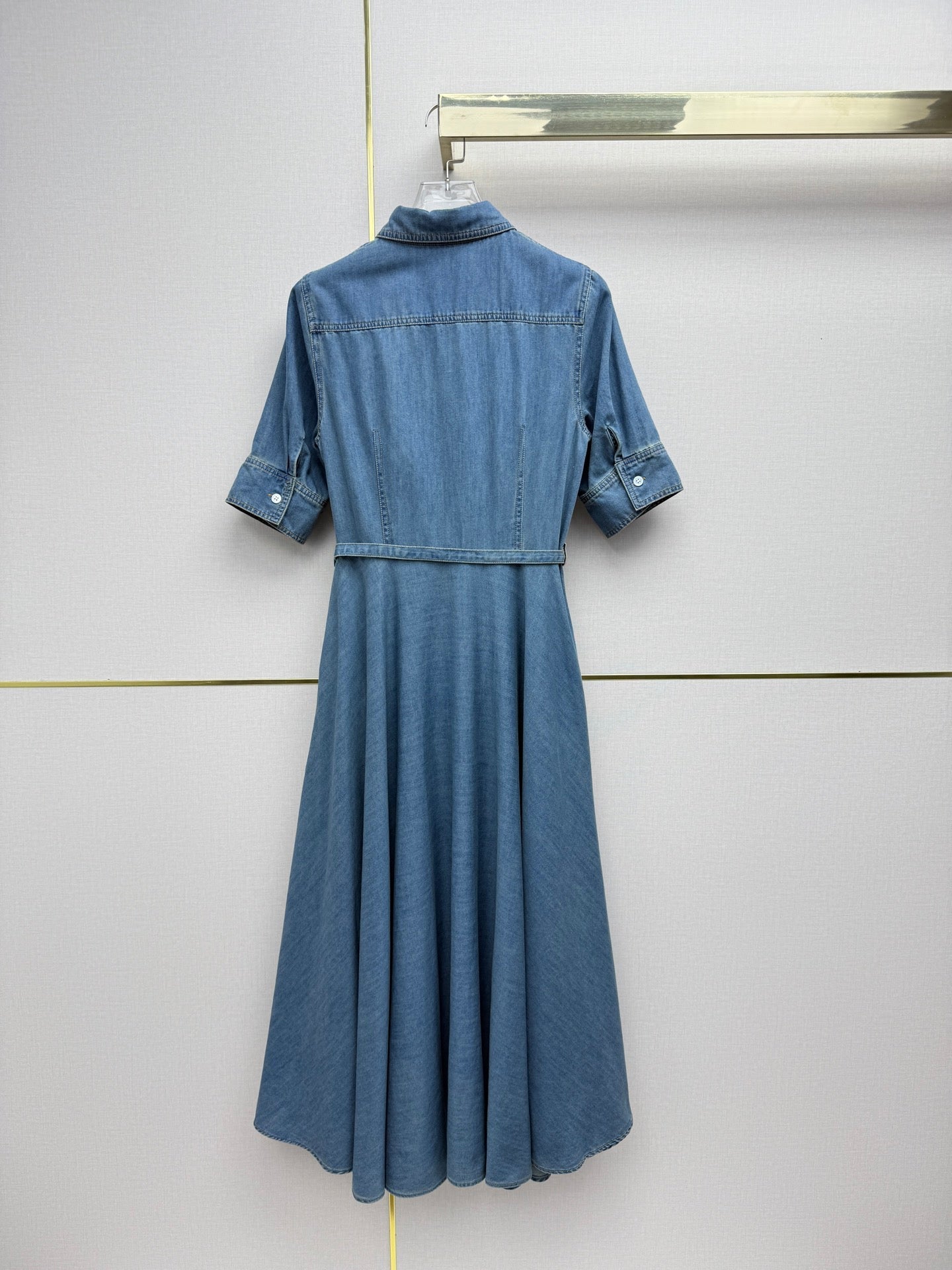 Dior 2026 Denim Ruffled Trim Dress Cotton 380464