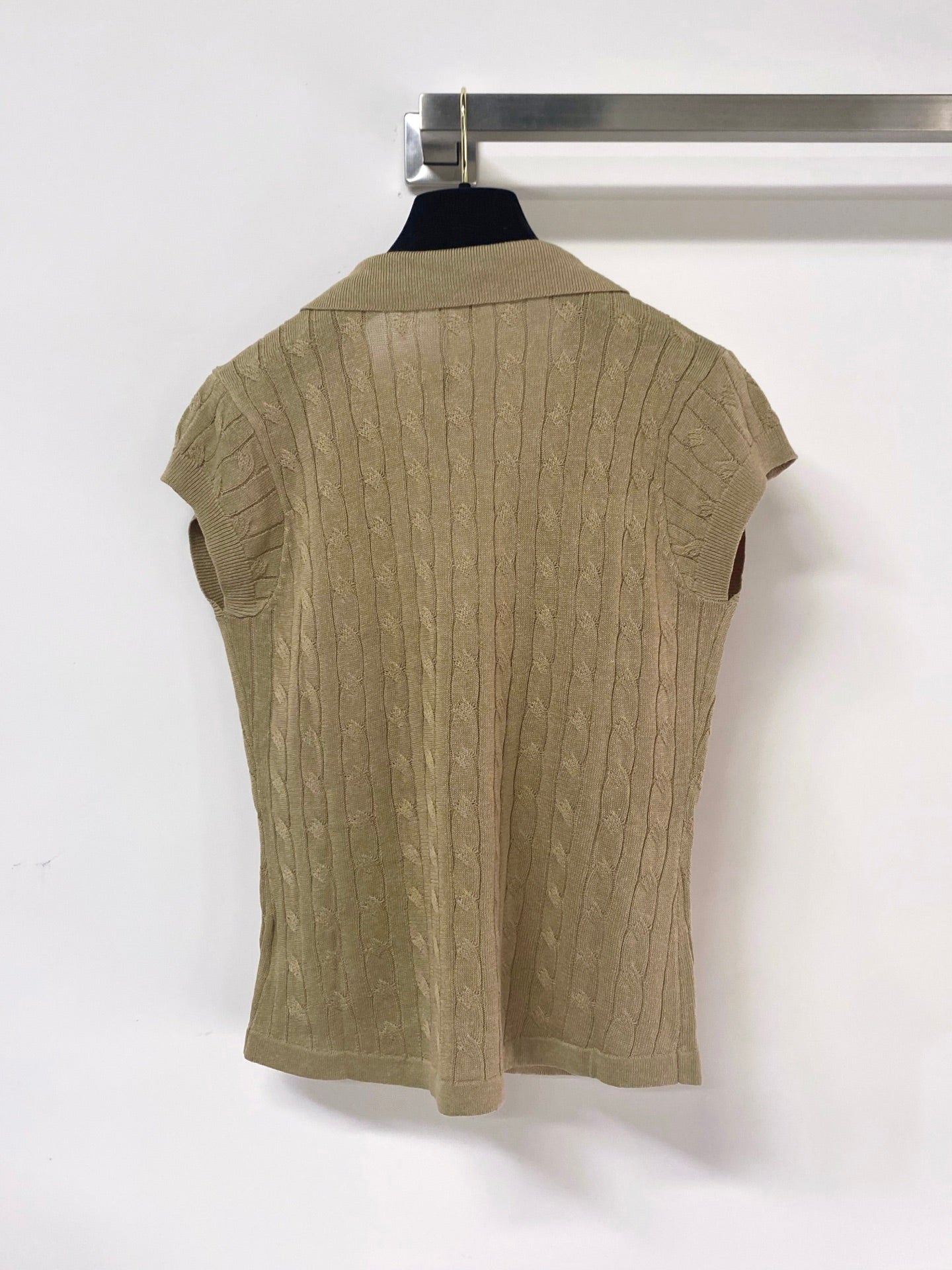 Chanel 2026 Knit Polo Vest Nitrile Cotton 375047