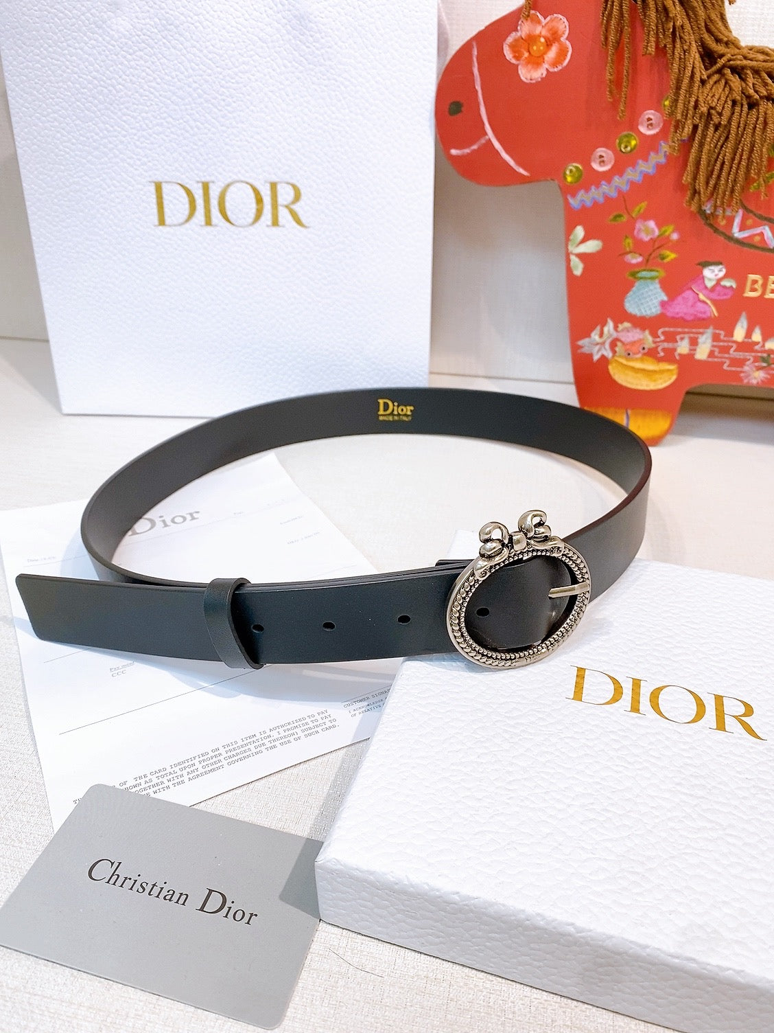 Dior Médaillon Belt 30mm With Bow Calfskin 207707