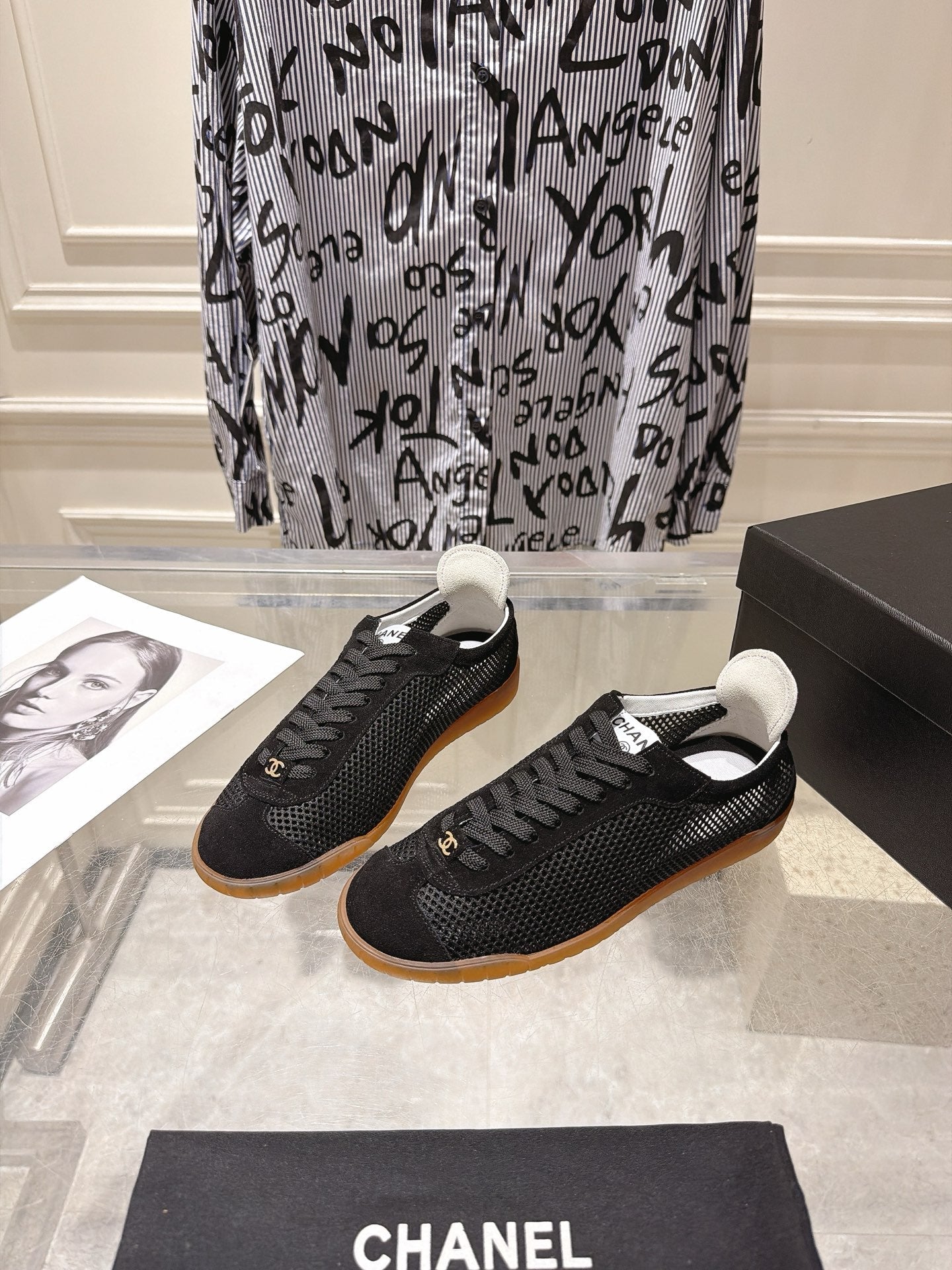 Chanel 2026 Mesh Casual Training Shoes Suede Cowhide 823738