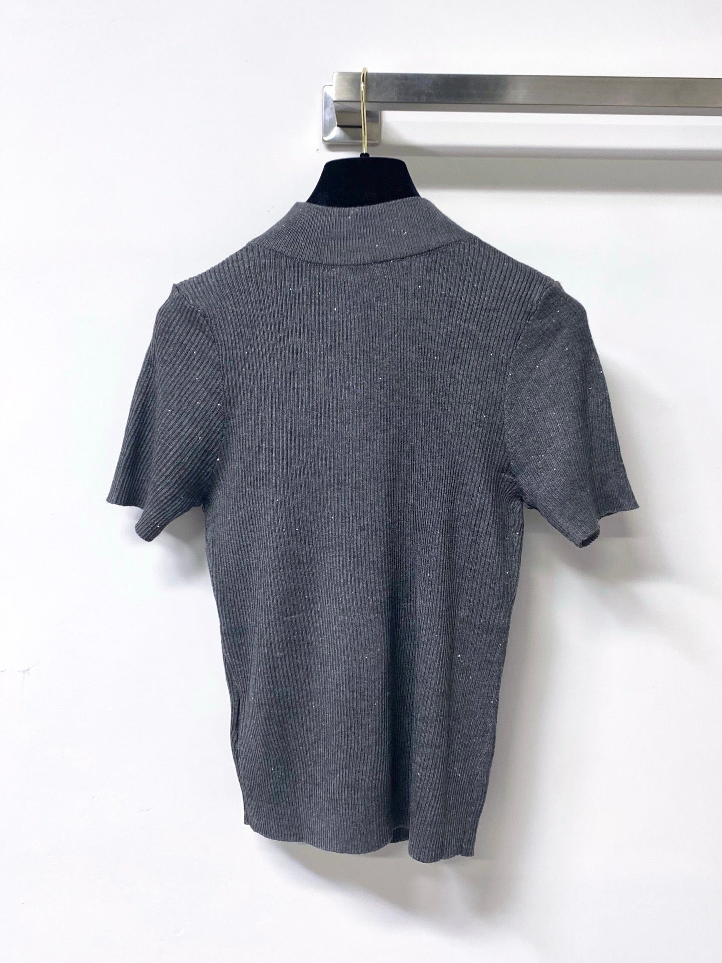 Chanel 2026 Short-Sleeved Shirt Glitter Detail Tencel 439810