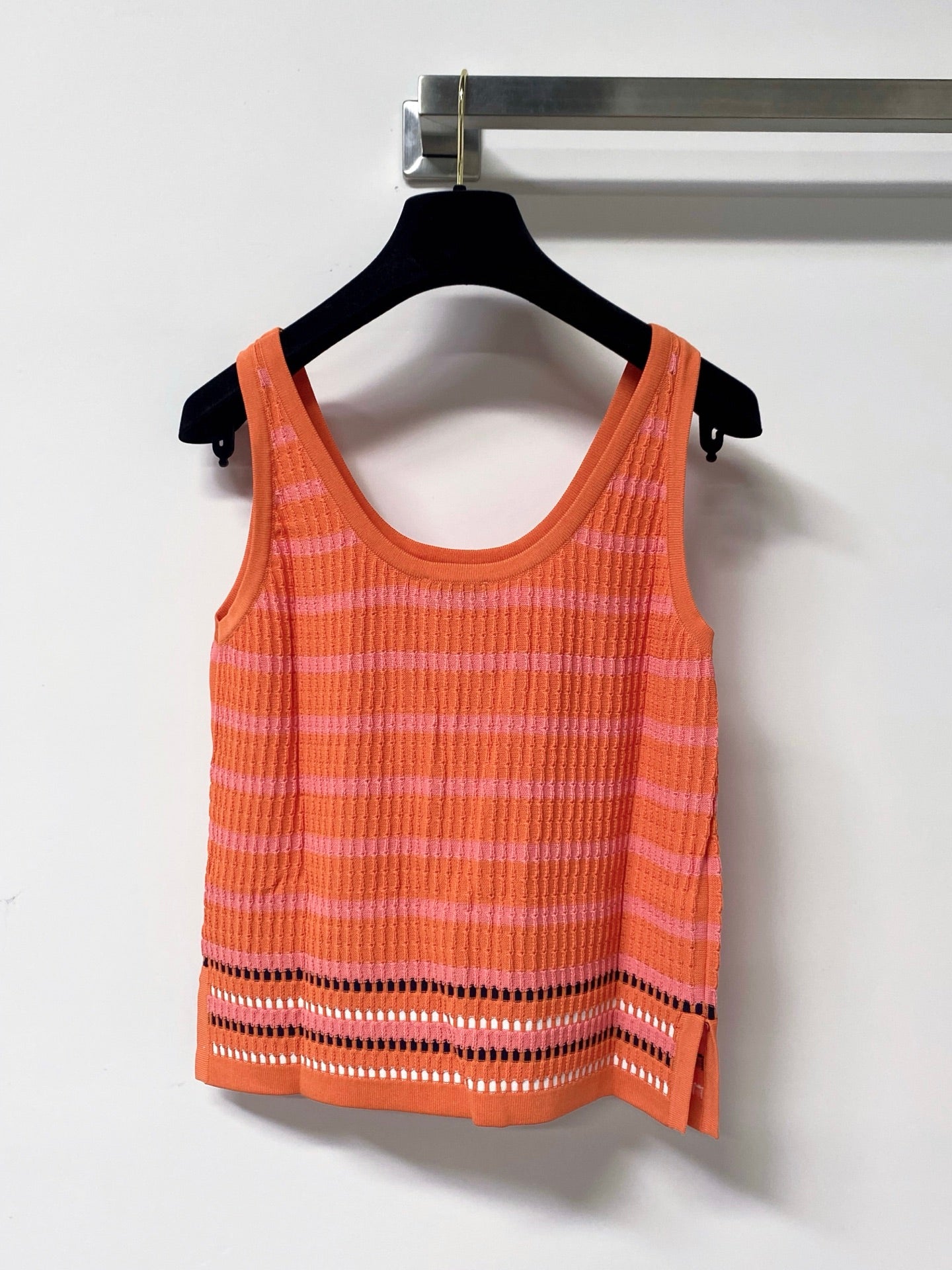 Chanel 2026 Stripped Knit Vest Tencel 442959