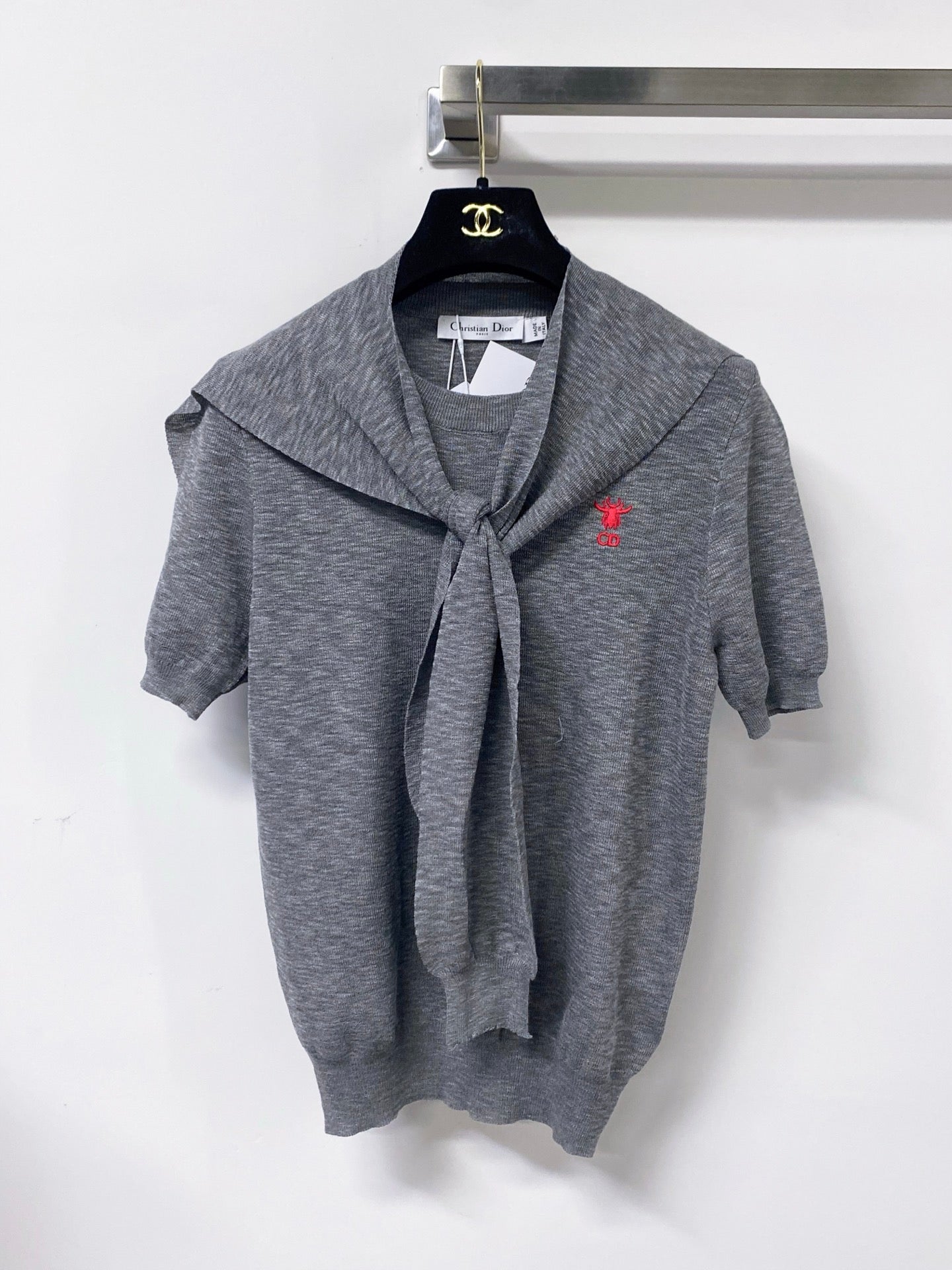 Dior 2026 Polo Shirt Featuring A Tie-neck Detail Acrylic 479903