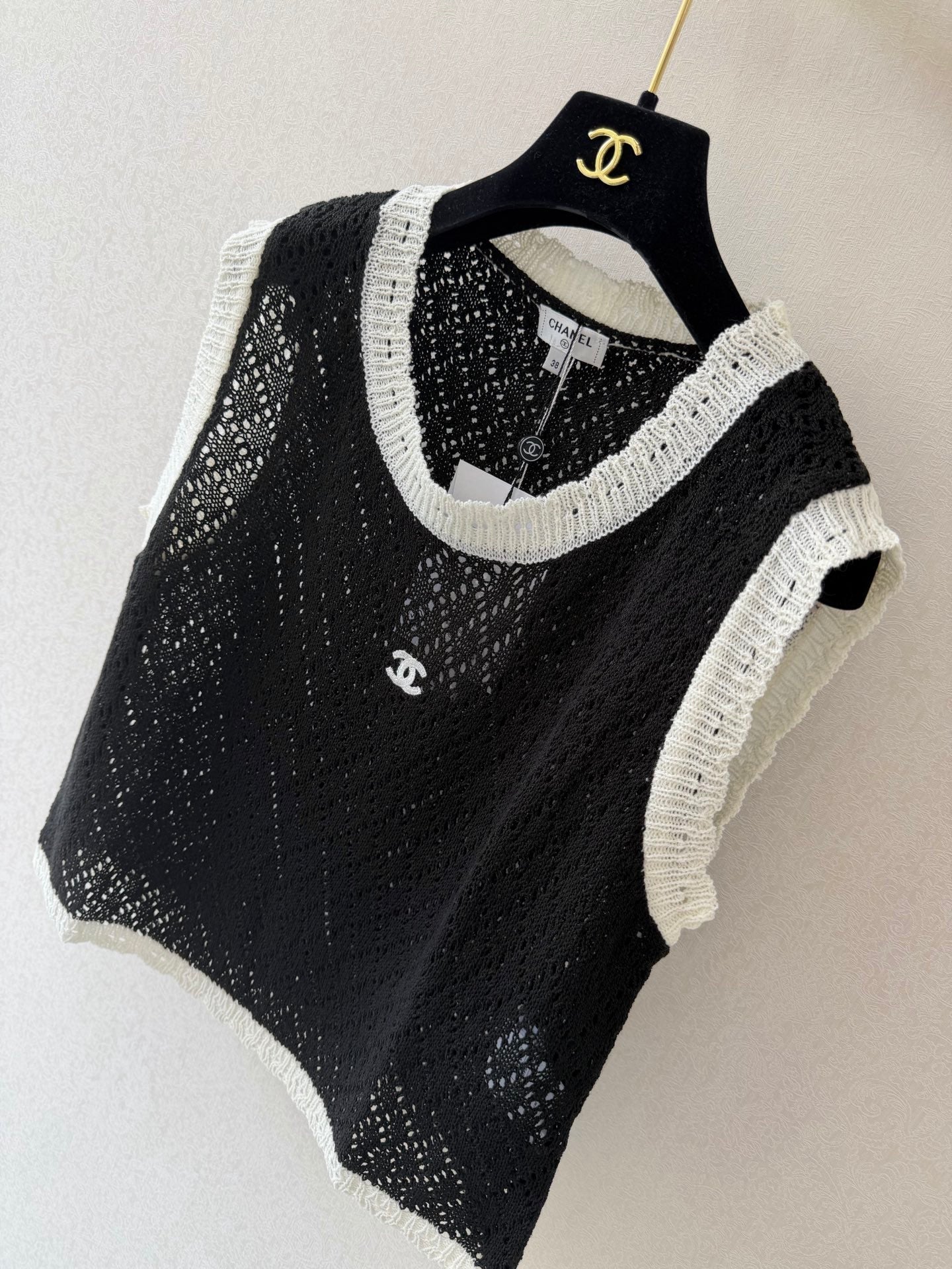 Chanel 2026 Vest Black and White Cotton 394798