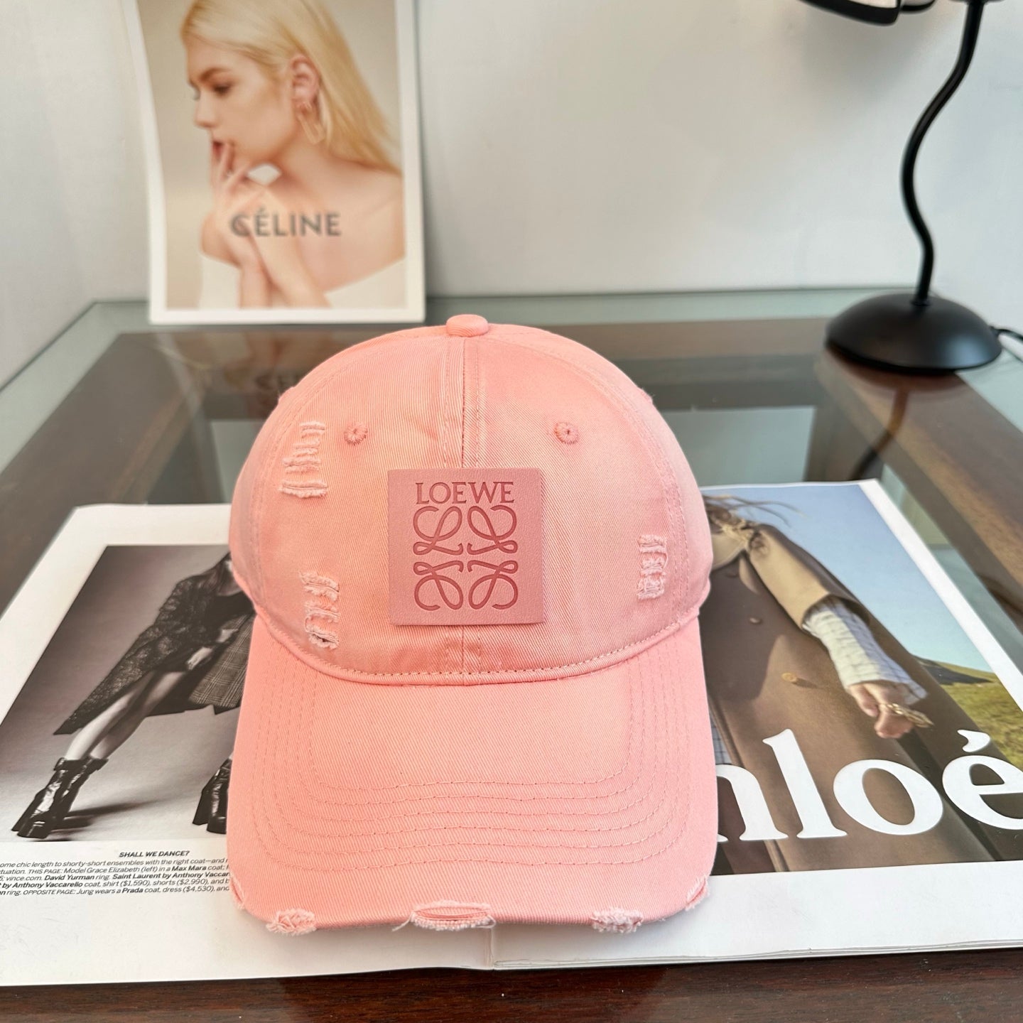 Loewe Distressed Baseball Cap 343427