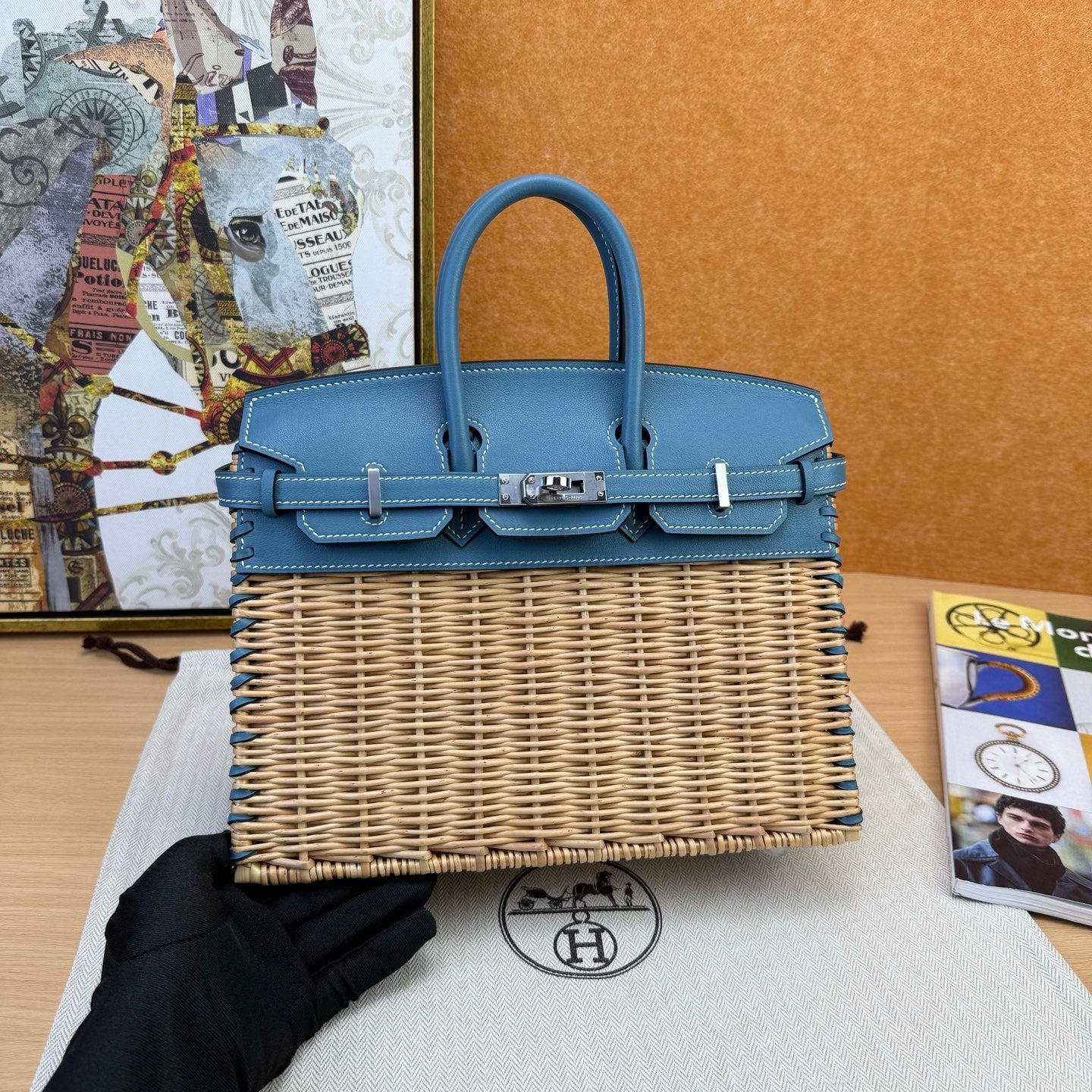 Hermes 2026 Birkin Picnic Bag 25cm Wicker And Swift Leather