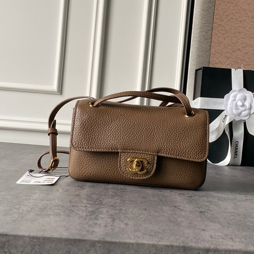 Chanel 2026 Mini Flap Bag 20cm Denim And Grained Calfskin