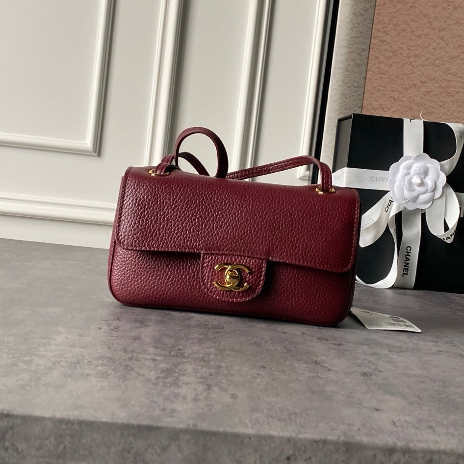 Chanel 2026 Mini Flap Bag 20cm Denim And Grained Calfskin