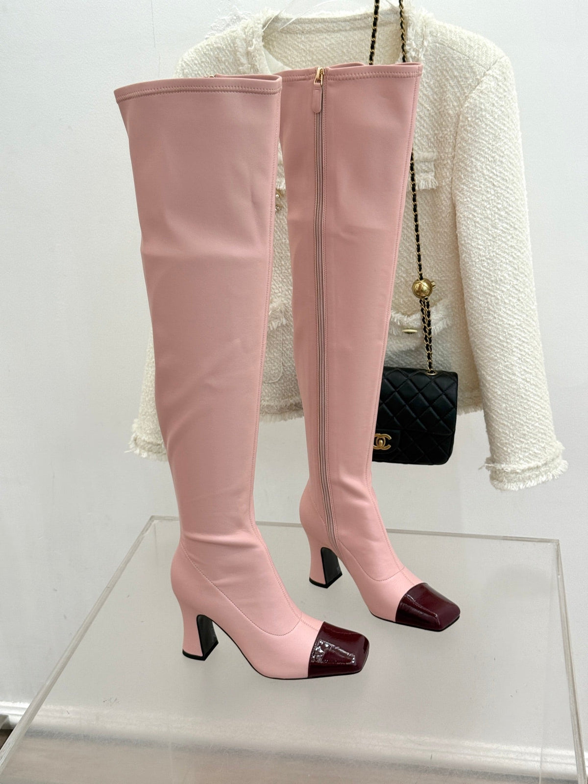 Chanel 2026 Two-Tone Boots 85mm Suede Leather 188517