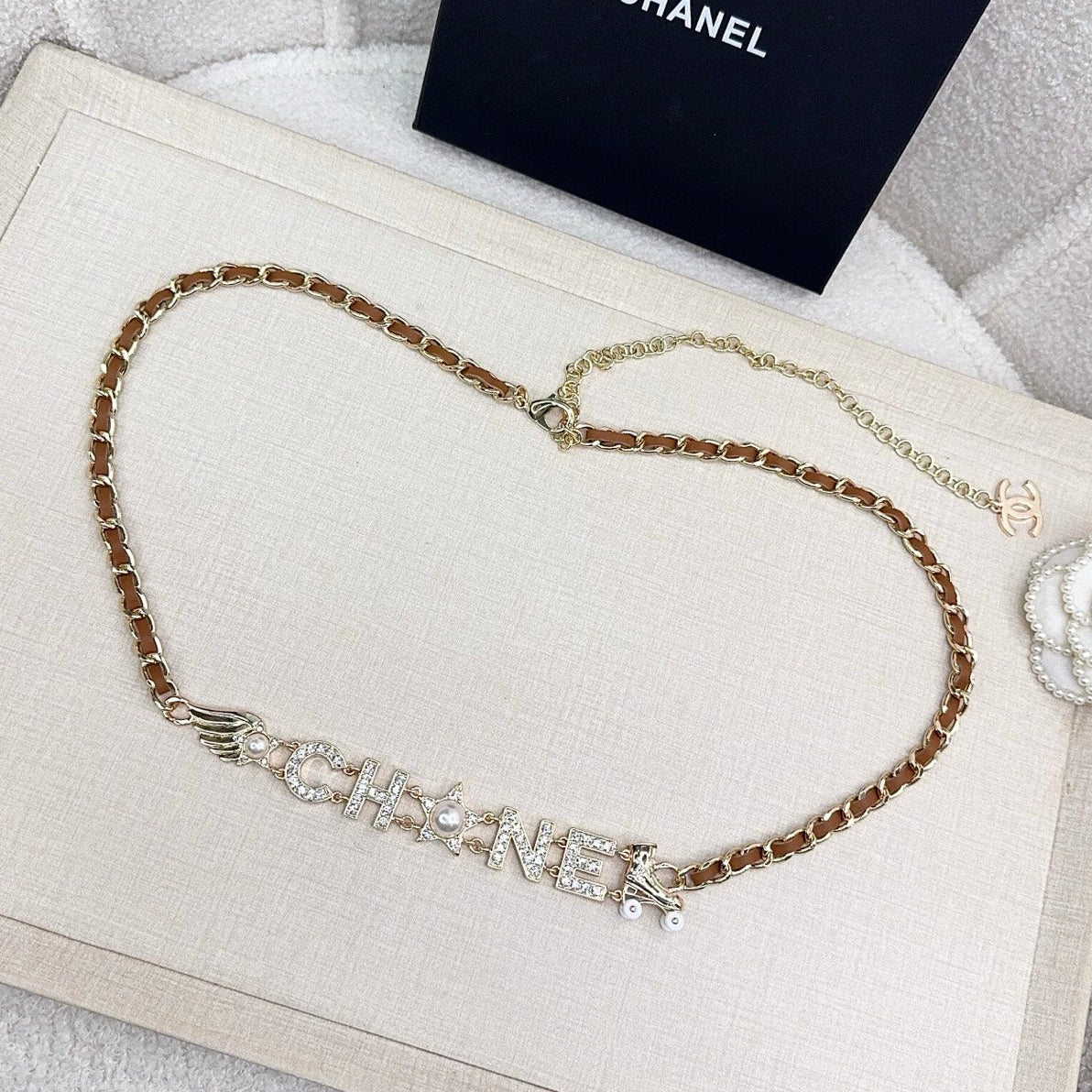 Chanel 2026 Crystal CC Logo Waist Chain Belt 219665